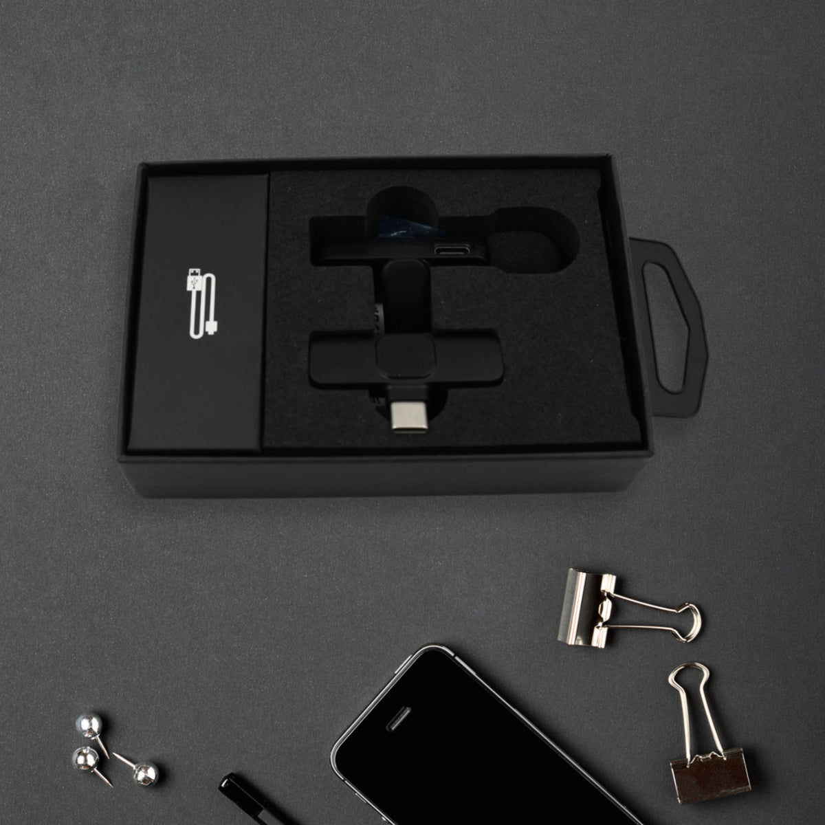 Intelligent Noise Cancelling Live Streaming Clip On Microphone For Type-c For Iphone With Charging Mini Wireless Lapel Collar Microphone - Happy Price - Image 7