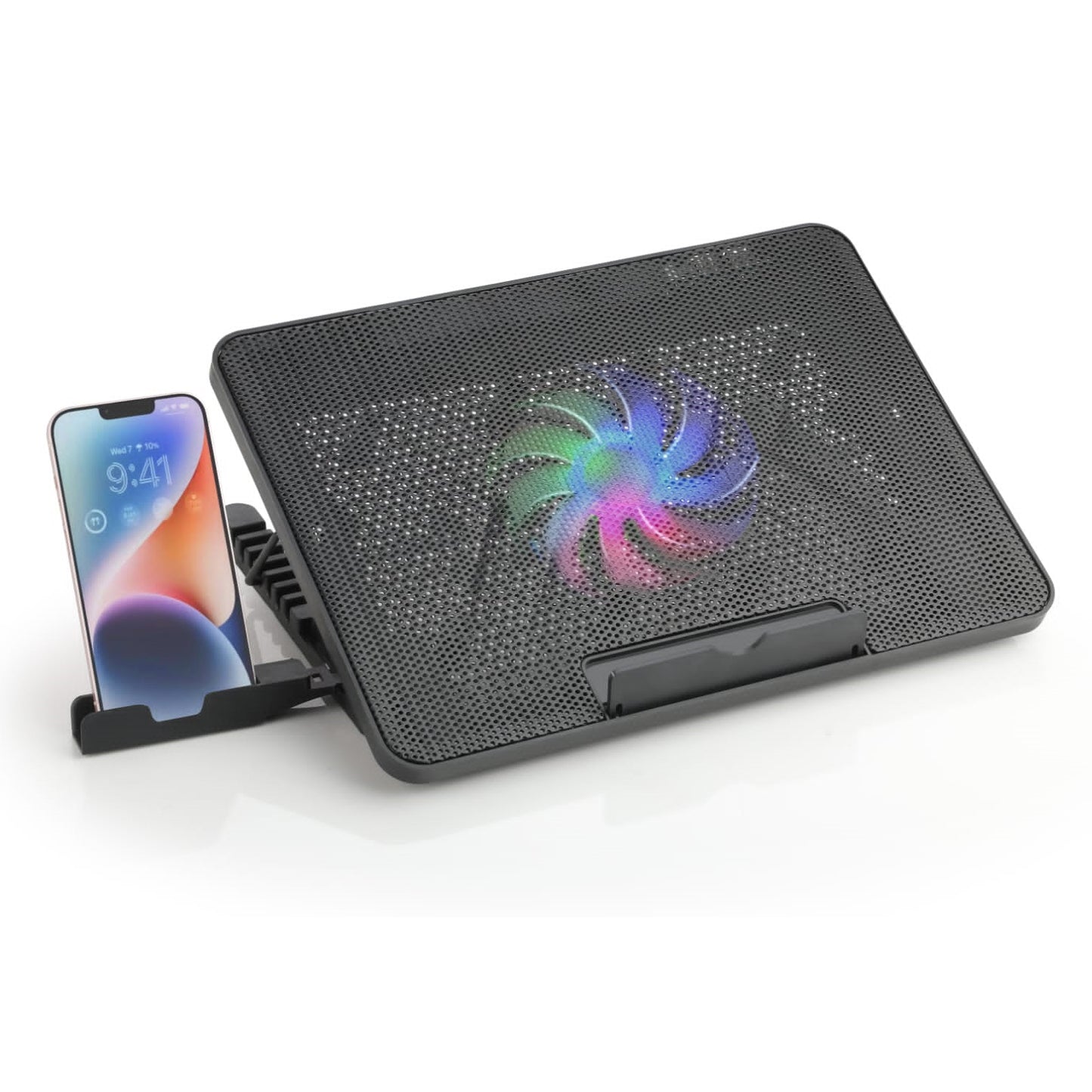 Laptop Cooler Cooling Pad With 2 Quiet Led Fans Dual Usb Ports Portable Ultra Slim Usb Powered 7 Heights Adjustable Laptop Stand For Gaming Laptop - Happy Price - Image 4