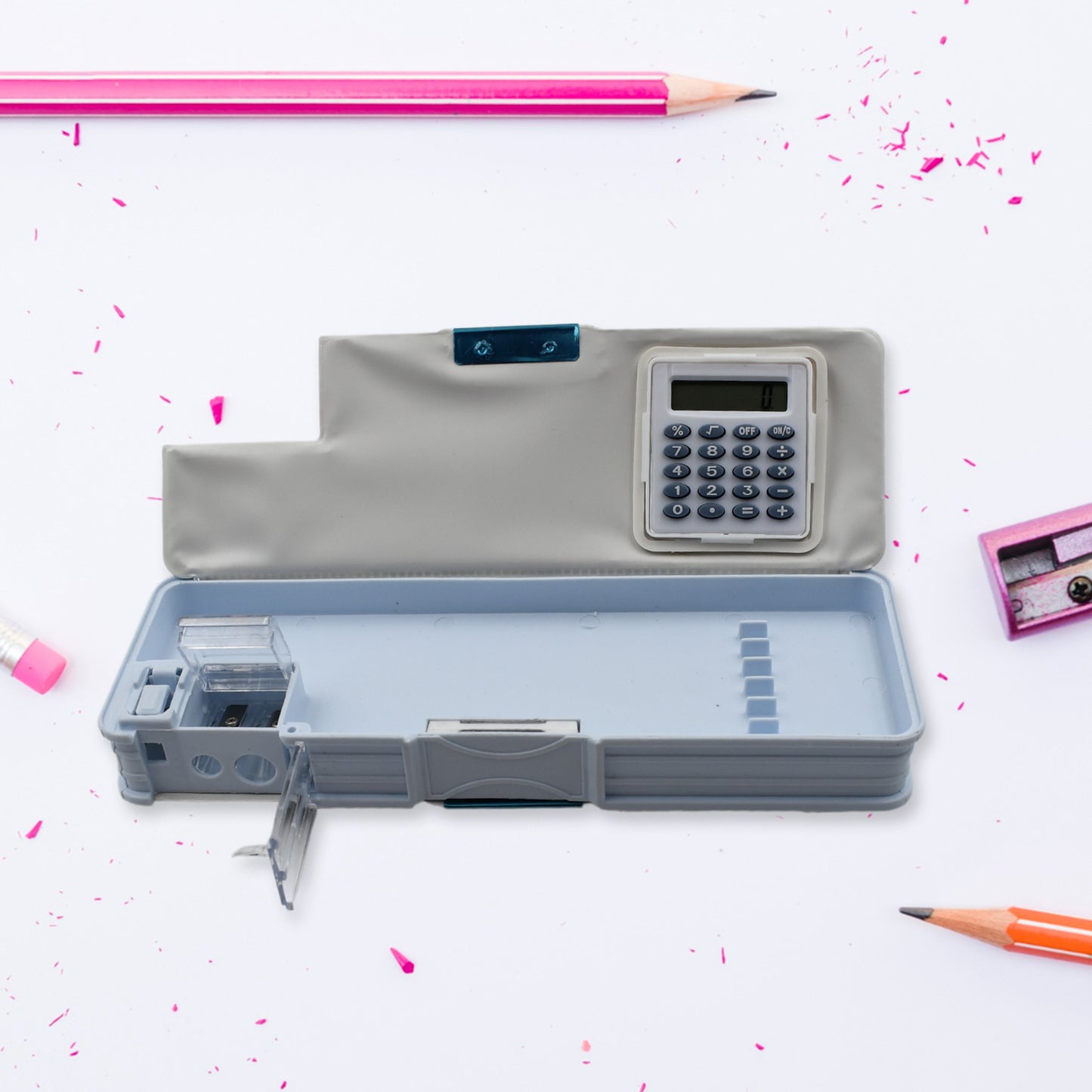 Magnetic Dual-Sided Geometry Box with Calculator and Sharpener for Kids - Great Price - Image 4