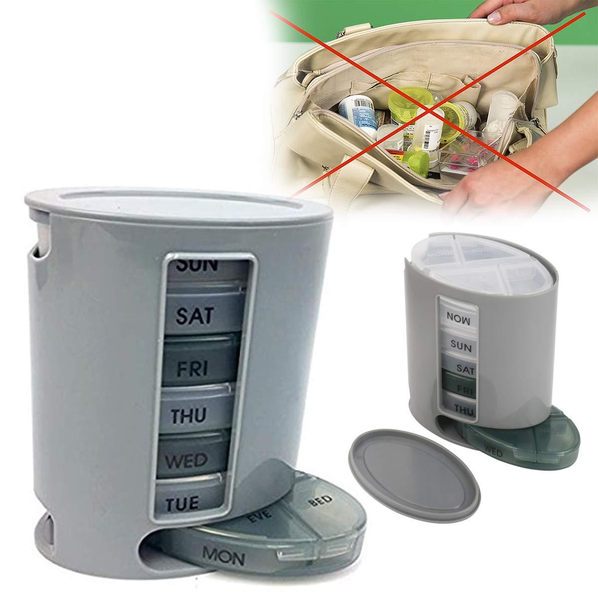 7 Day Weekly Pill Organizer Box with 8 Compartments per Tray - Happy Price - Image 2