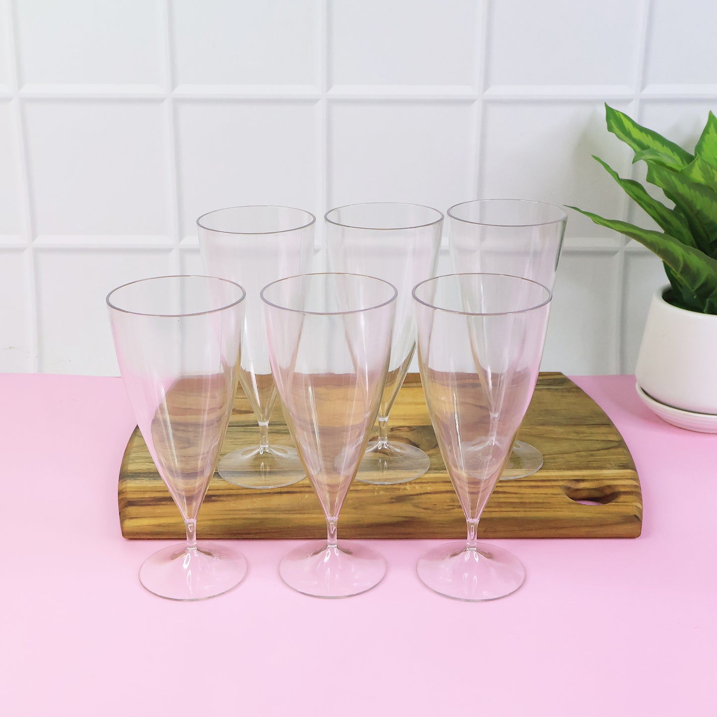 Set of 6 Plastic Shake Glasses, 230ml Each, Transparent - Happy Price - Image 5