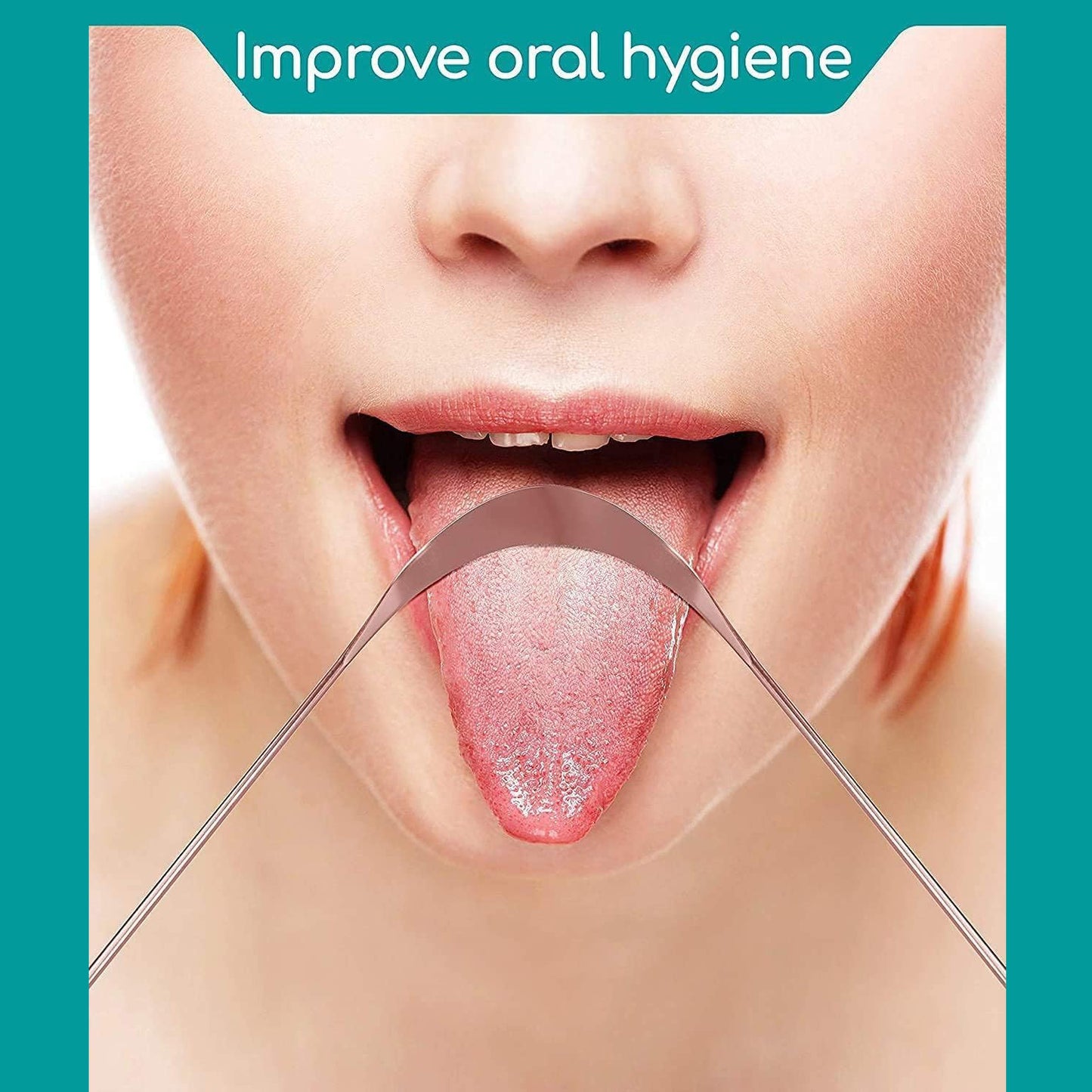 Tongue Cleaner For Kids Adults Tongue Scraper For Bad Breath Maintain Oral Hygiene For Daily Use For Fresh Breath Bacteria Removal Improved Taste (Steel Copper Tongue Cleaner 1 Pc) - Happy Price - Image 3