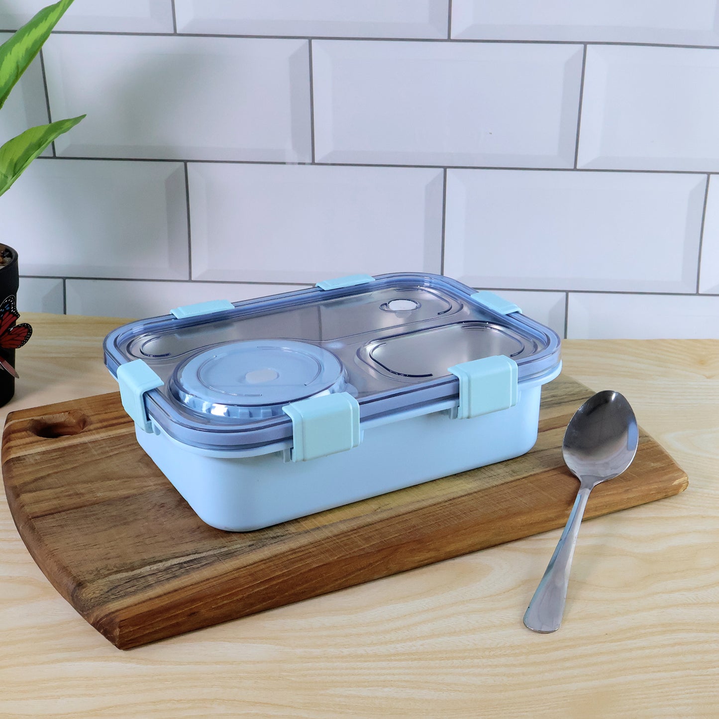 Stainless Steel Compartment Lunch Box with Side Container - Leakproof Bento for Office & School - Happy Price - Image 3