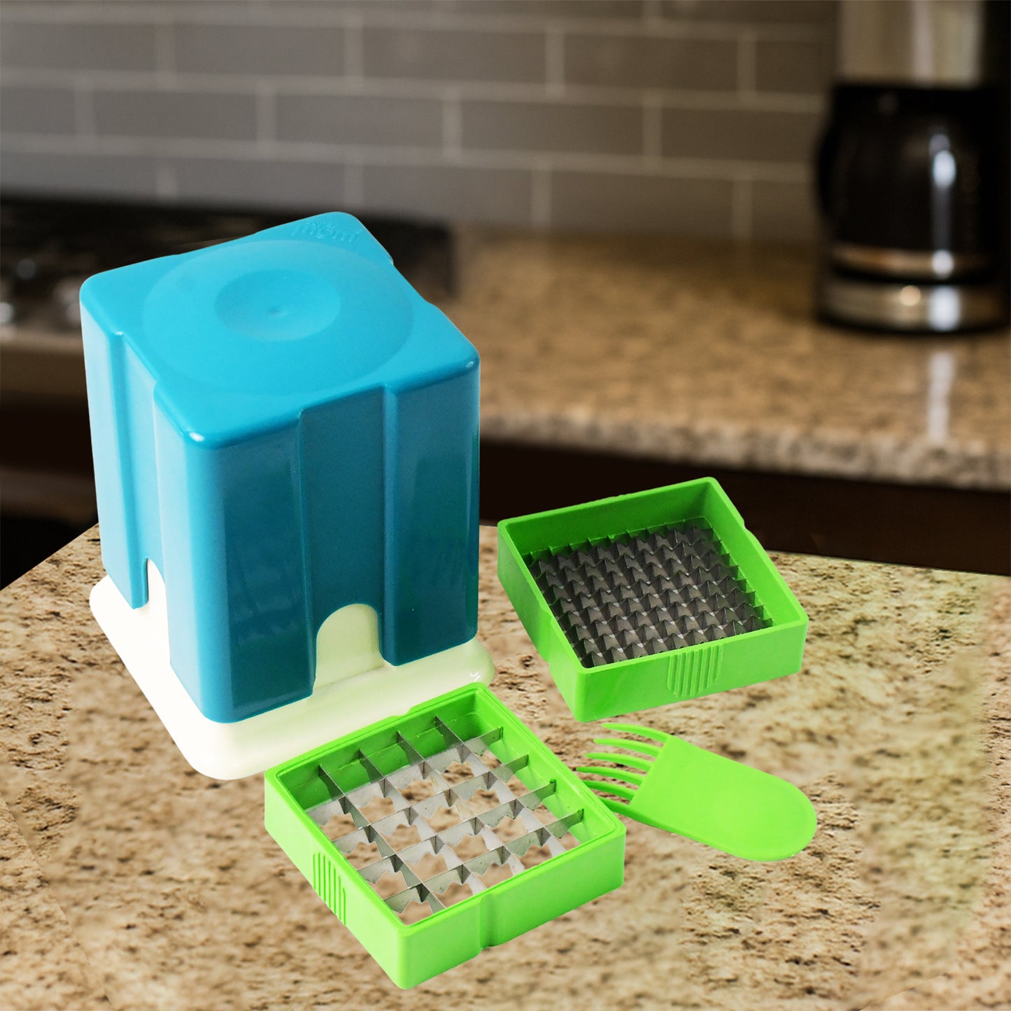 Stainless Steel Potato Chipper with Scraper - Easy French Fry Cutter - Happy Price - Image 3