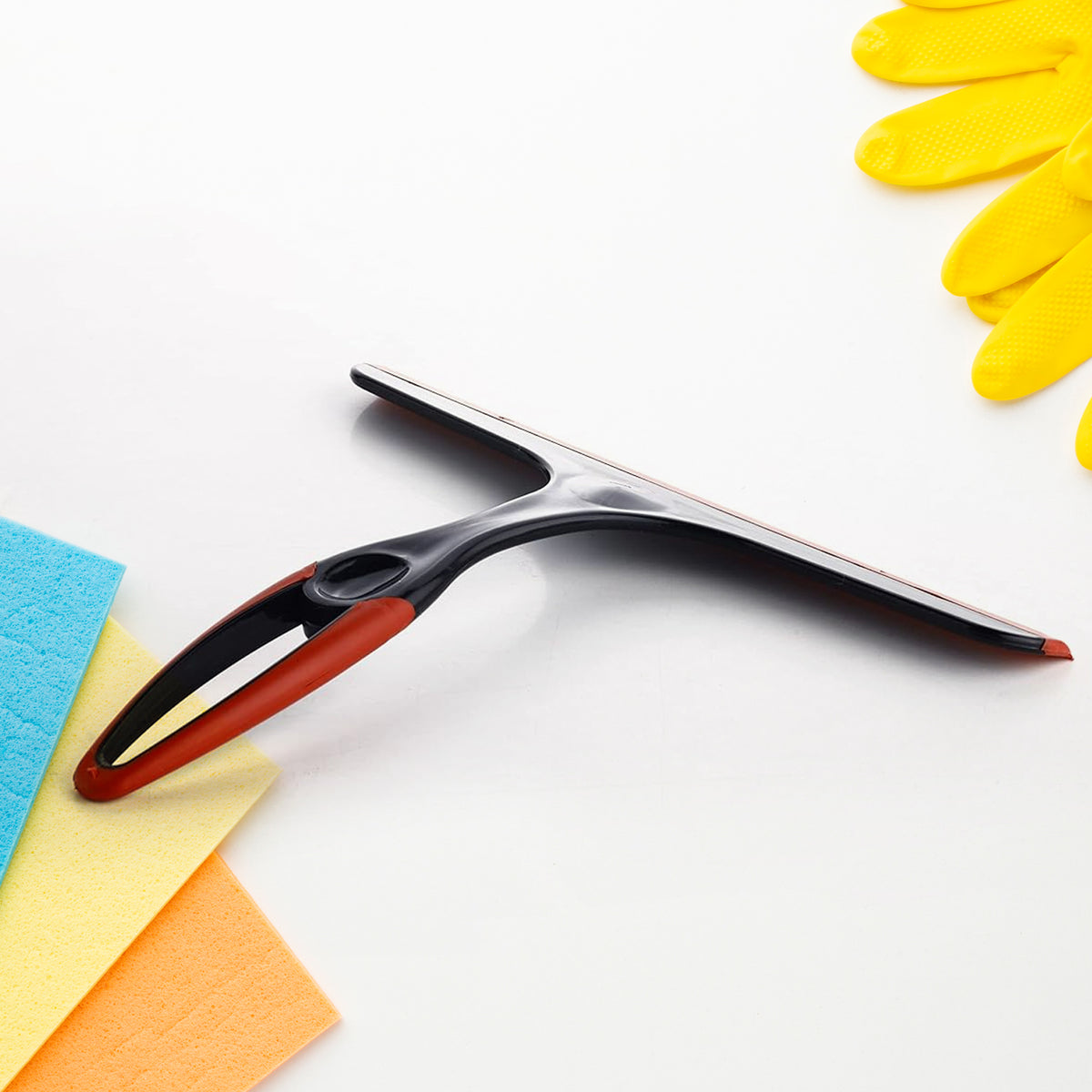 Plastic Kitchen Wiper Ideal For Kitchen Platform Windows Glass Car Windshield Silicone Head Multicolor Pack Of 1 Pc - Happy Price - Image 5