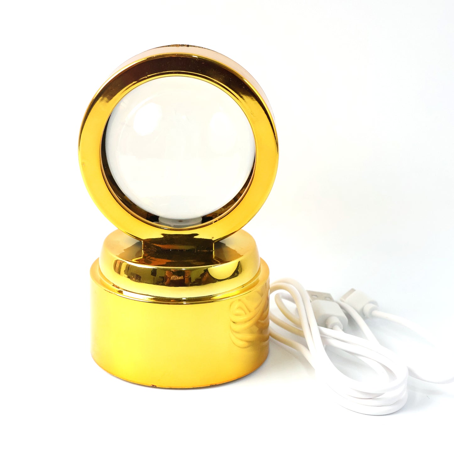 Radhe Krishna Rotating Crystal Ball LED Night Light with Golden Base - 1 Pc - Great Price - Image 2