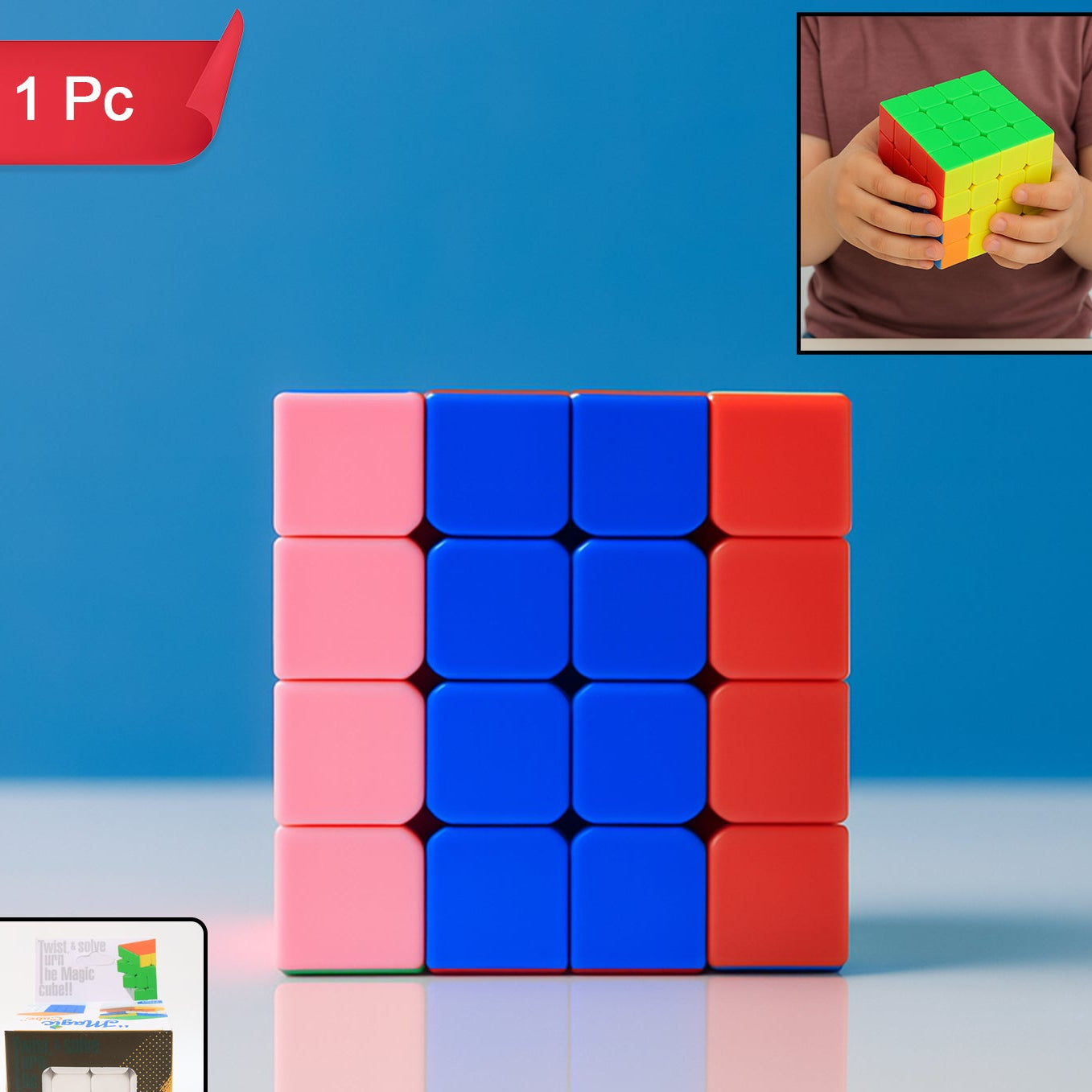 4x4 Magic Speed Cube Puzzle For Kids Adults (1 Pc) - Happy Price - Image 1