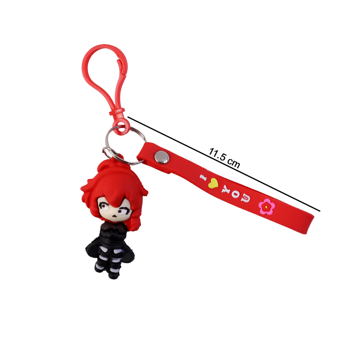 Red Hair Cartoon Girl Silicone Wrist Strap Keychain (1 Pc) - Happy Price - Image 5