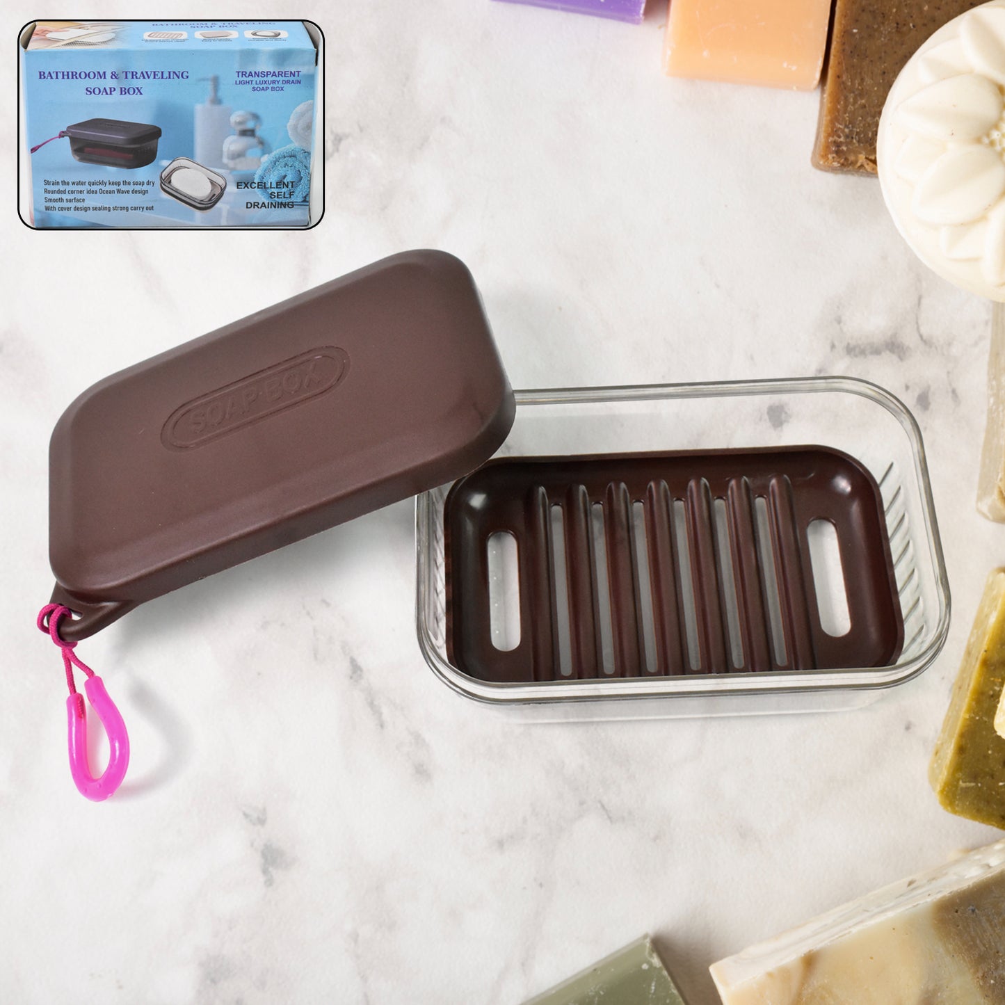 Bathroom Travel Plastic Soap Box With Lid (1 Pc) - Happy Price - Image 2
