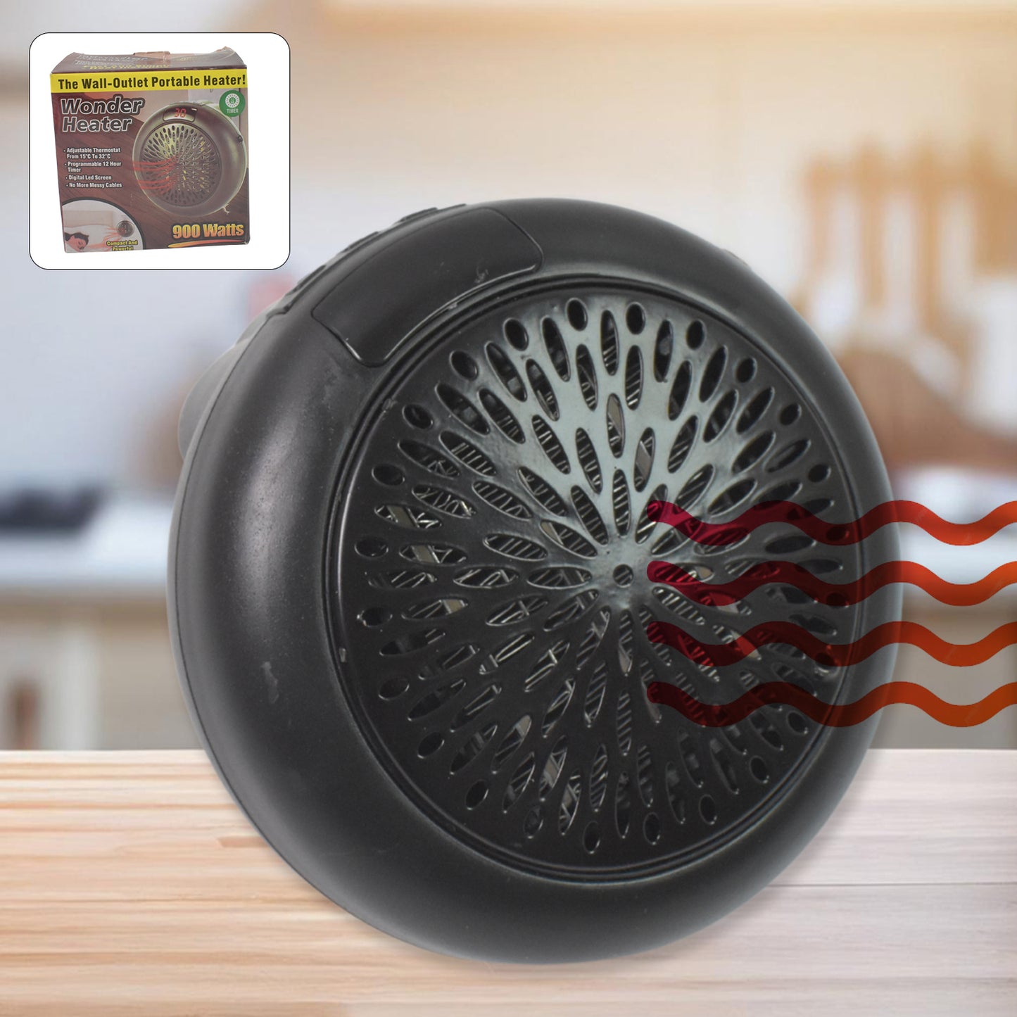 Room Heater For Home Office Camper Led Screen Portable Wall Heater (900w 1 Pc) - Happy Price - Image 2