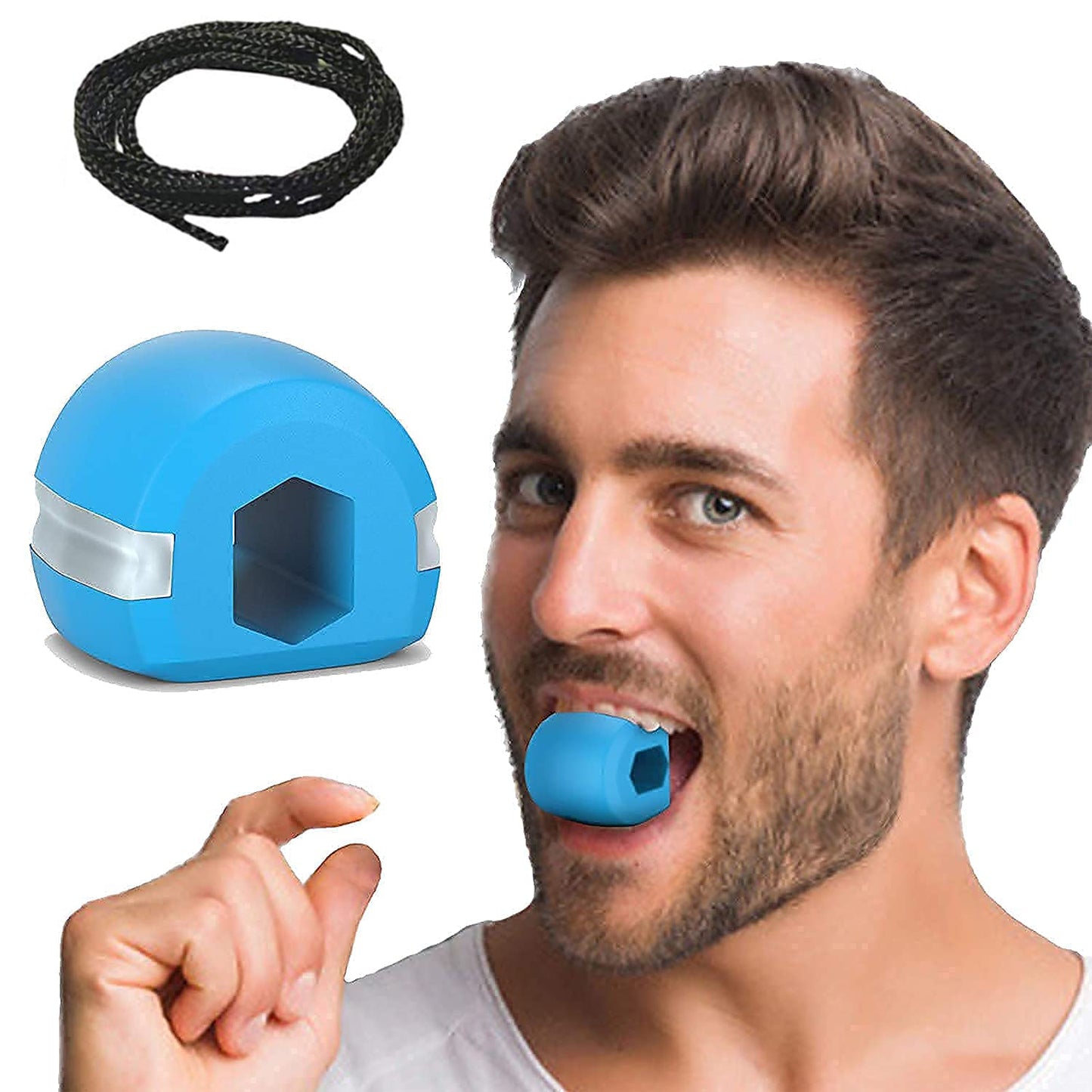 Dark Blue Jaw Exerciser Used To Gain Sharp And Chiselled Jawline Easily And Fast - Happy Price - Image 2