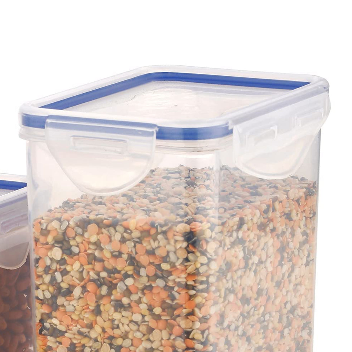 Rectangle Abs Airtight Food Storage Containers With Leak Proof Locking Lid Storage Container Set Of 3 Pc (Approx Capacity 500ml1000ml1500ml Transparent) - Happy Price - Image 4