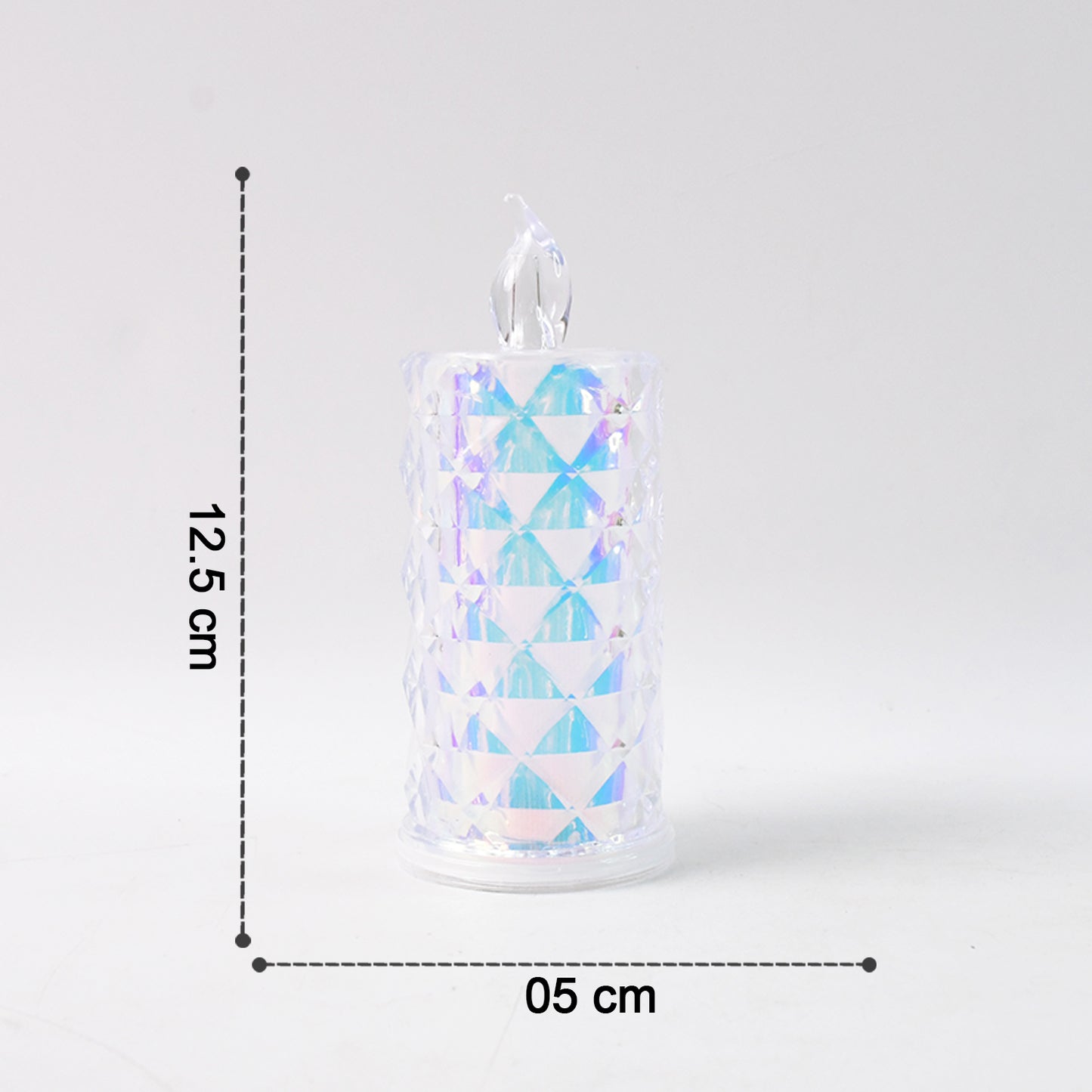 Decorative LED Candle Lights Set of 2 with Holographic Finish - Battery Operated Flickering Flameless Candles for Home Decor & Parties - Happy Price - Image 3