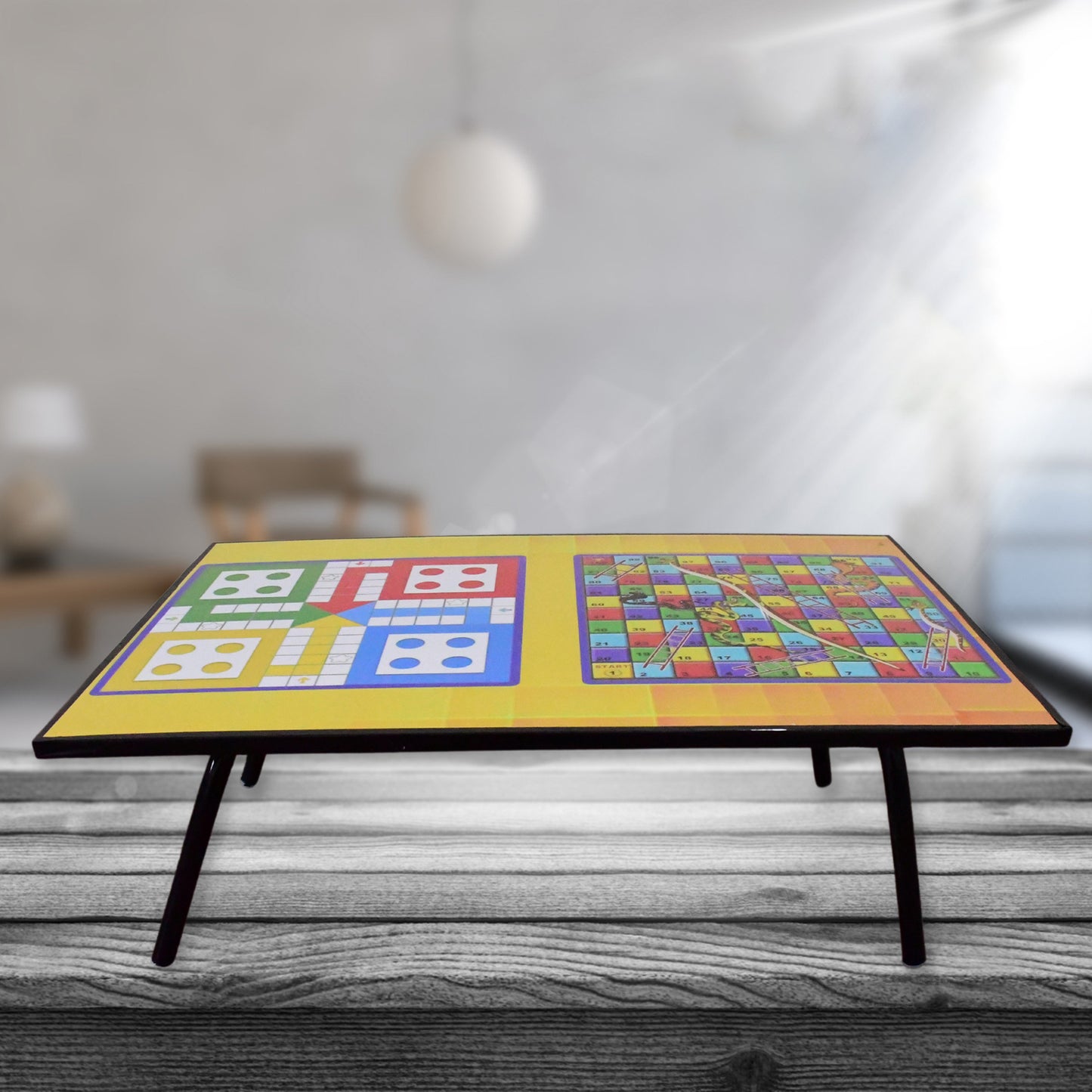 Foldable Multipurpose Mix Design Games Table Board Bed Study Table (48 28 Cm 1 Pc) - Happy Price - Image 2
