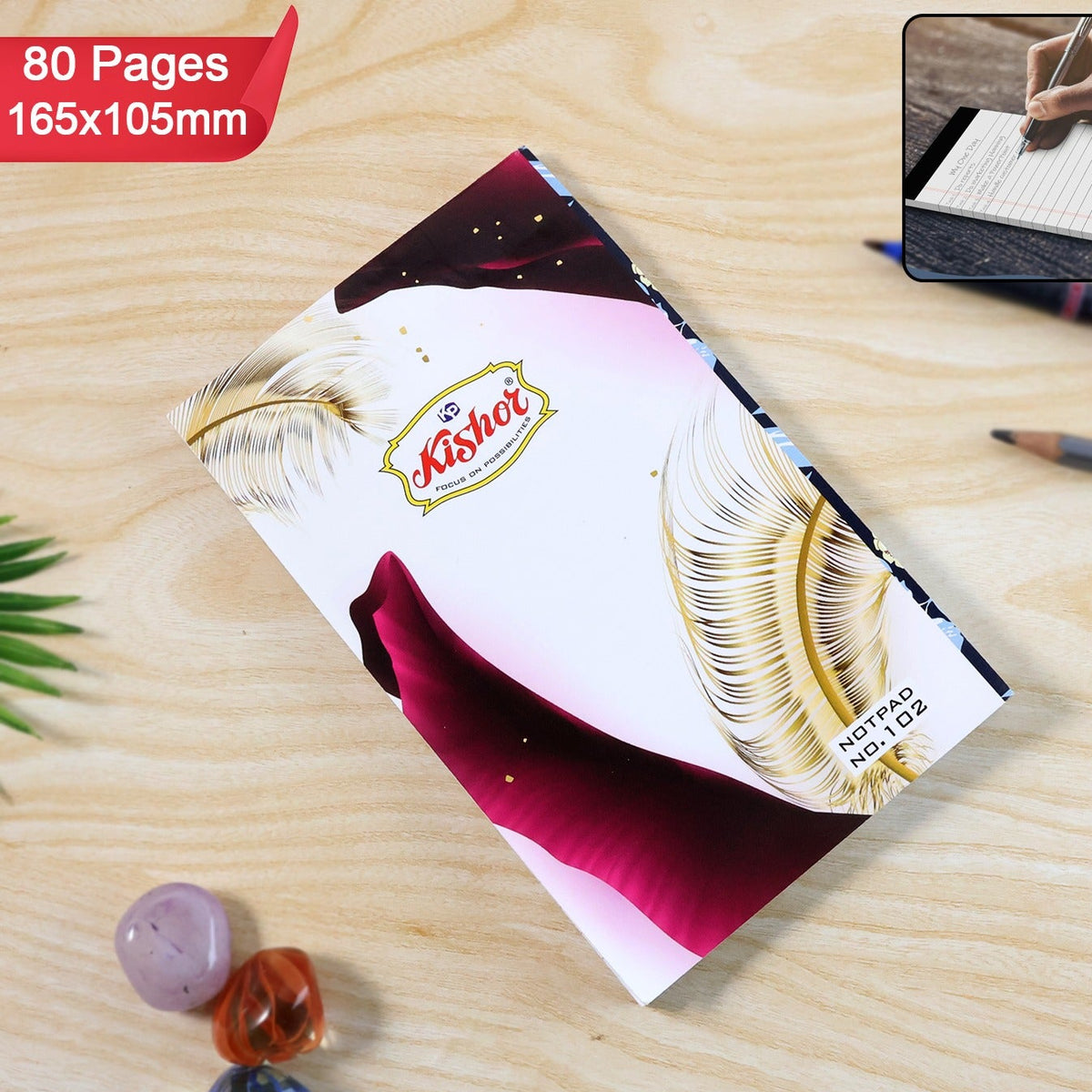 Compact 80-Page Pocket Notebook - 165 x 105 mm Writing Pad (1 Pc) - Happy Price - Image 1