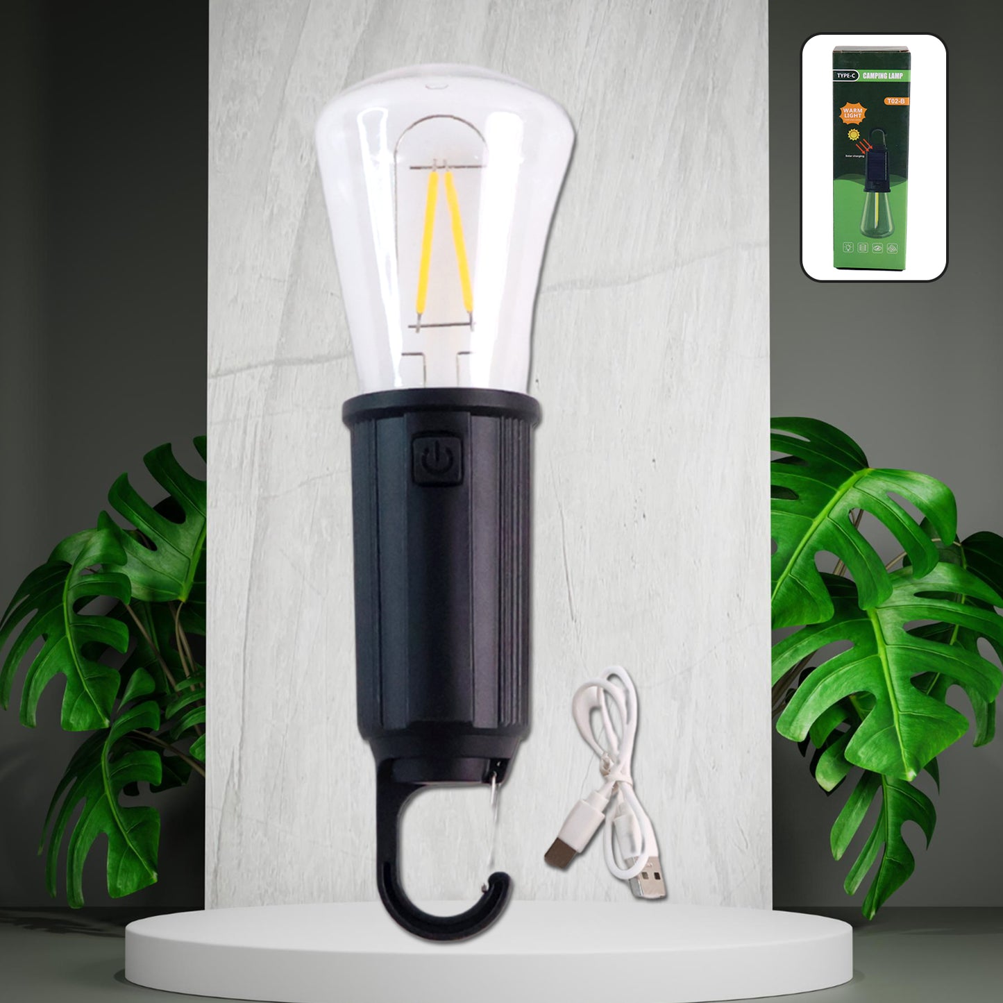 Solar Usb Rechargeable Led Hanging Camping Bulb Lantern Light (1 Pc) - Happy Price - Image 2