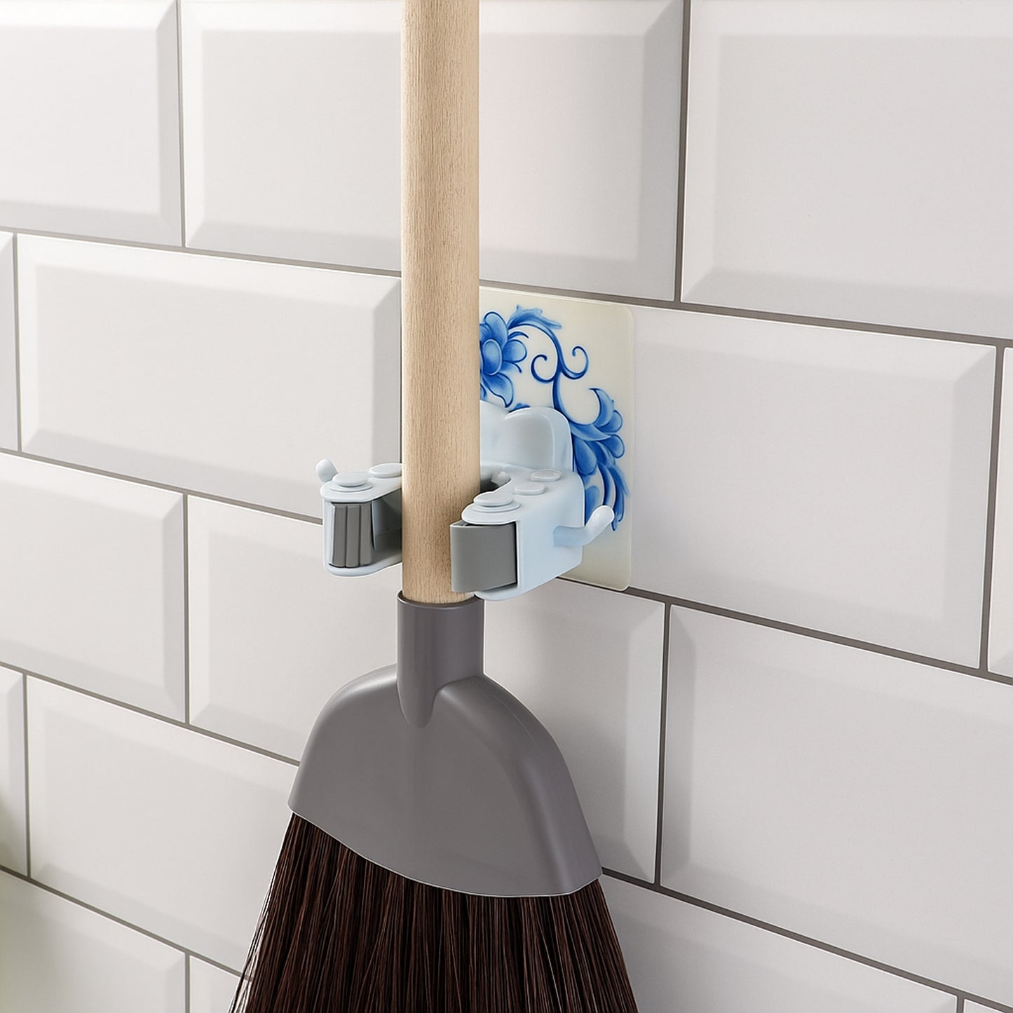 Wall Mounted Mop Broom Holder Clip (1 Pc) - Self-Adhesive Organizer - Happy Price - Image 4