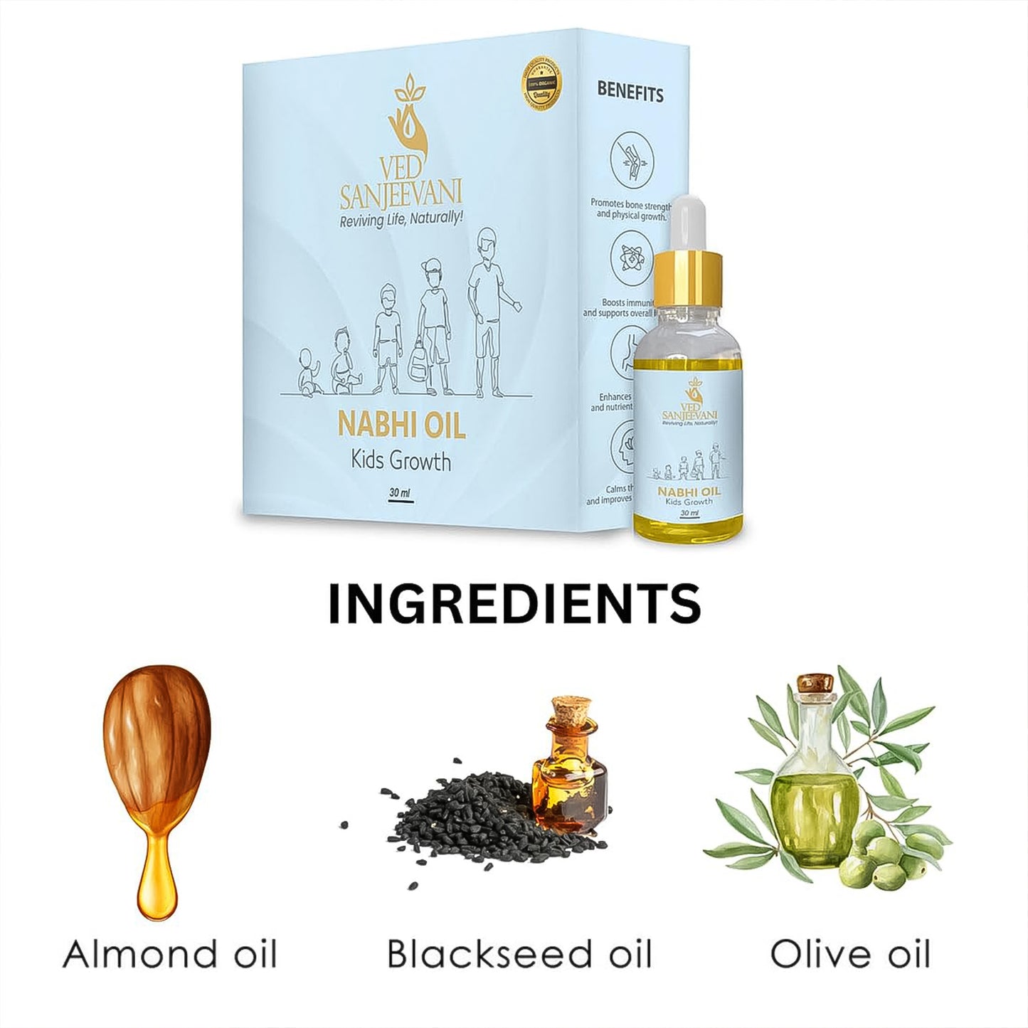 Ved Sanjeevani Nabhi Oil For Kids Growth (30ml 1 Pc) - Happy Price - Image 5