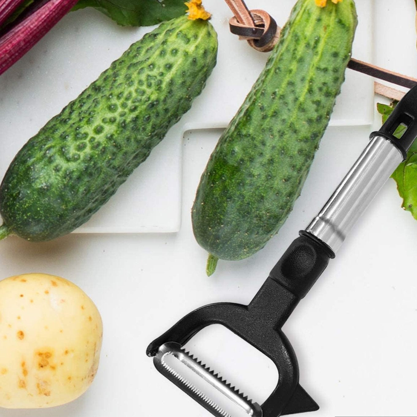 2-in-1 Double Julienne And Vegetable Peeler - Happy Price - Image 1