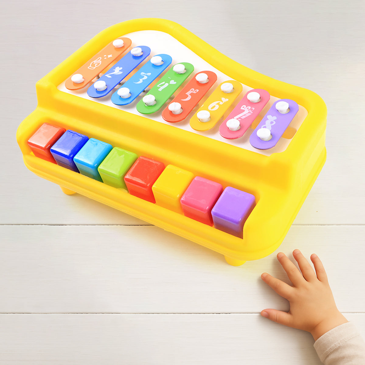 2-in-1 Baby Piano Xylophone Musical Toy with Mallets (1 Pc) - Happy Price - Image 5