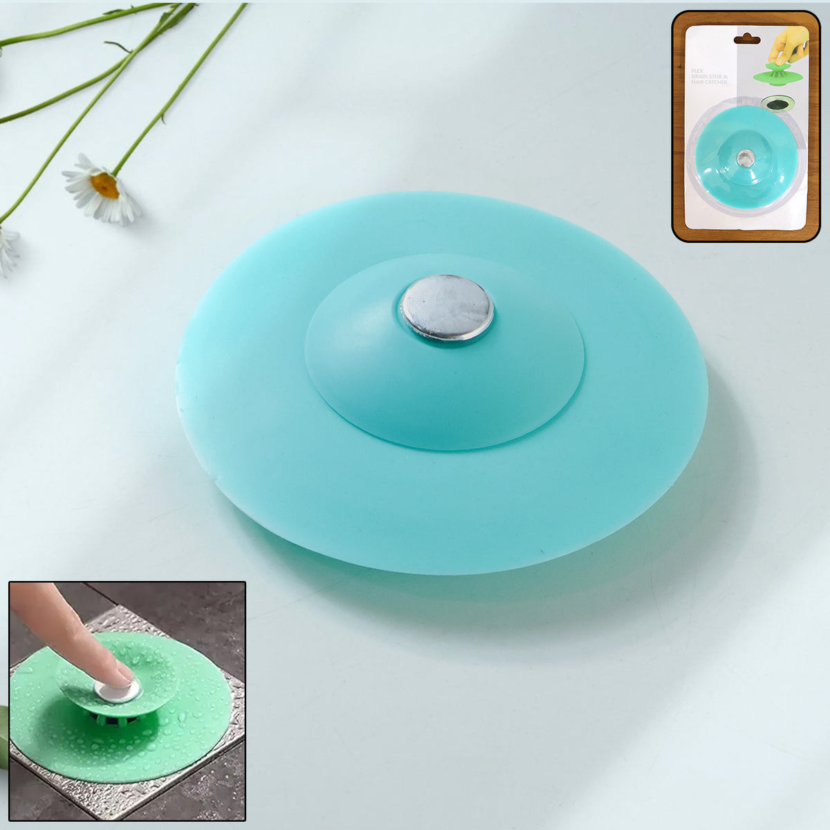 Flexible Silicone Sink Drain Cover & Hair Catcher - 1 Pc - Happy Price - Image 2