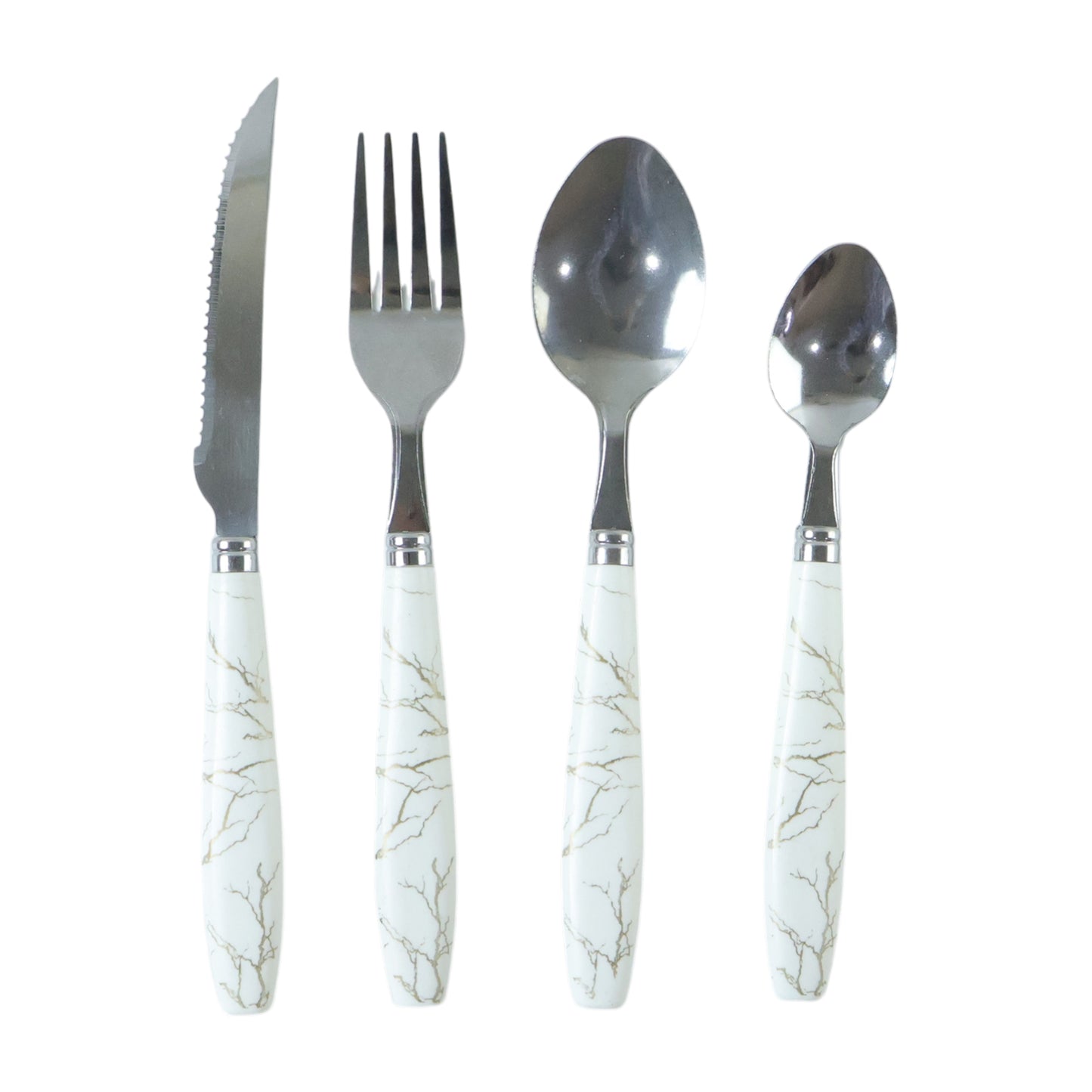 4 Piece Stainless Steel Cutlery Set with Marble Handle - Great Price - Image 4