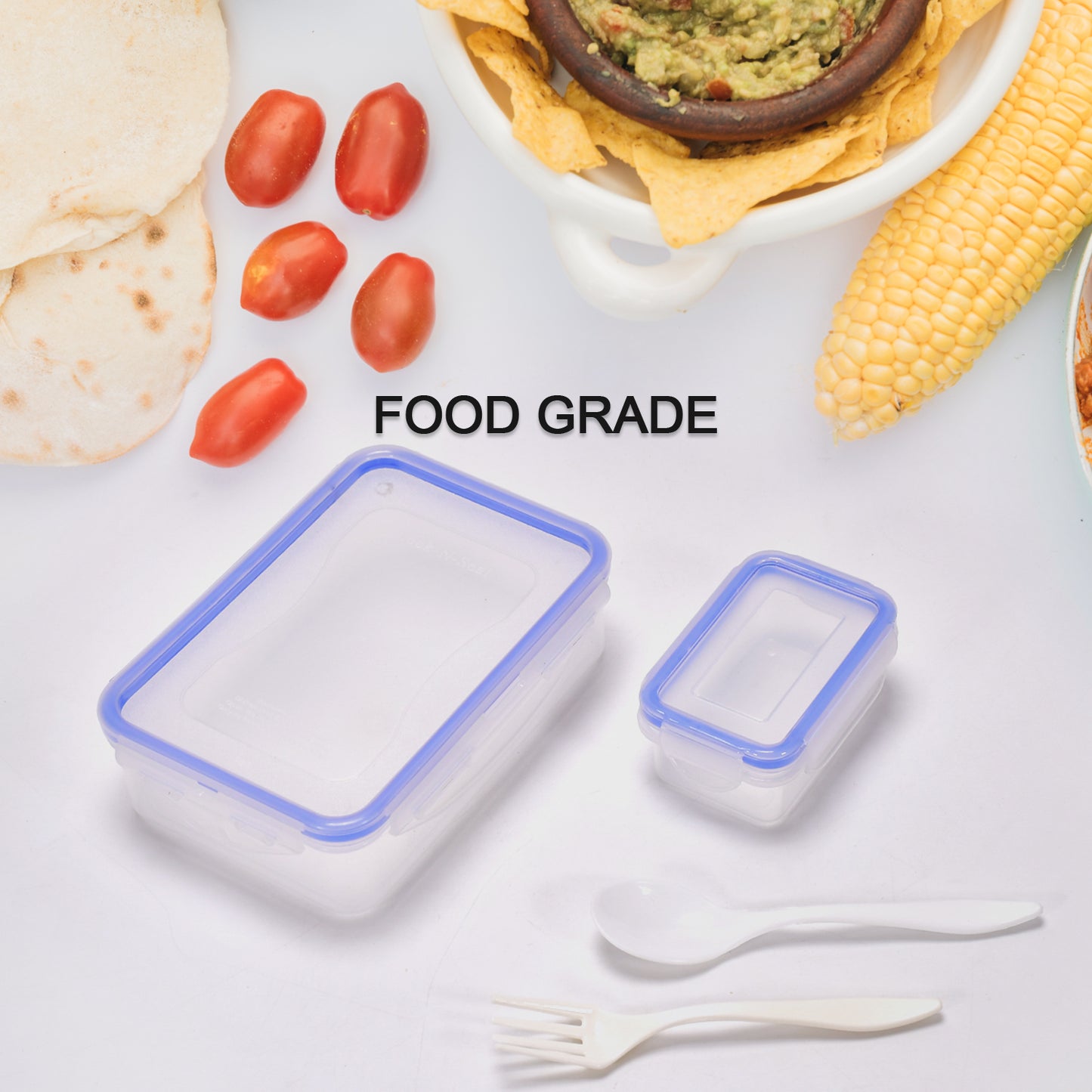 Airtight Food Container Set with 4-Side Locks & Inner Compartment - Happy Price - Image 3