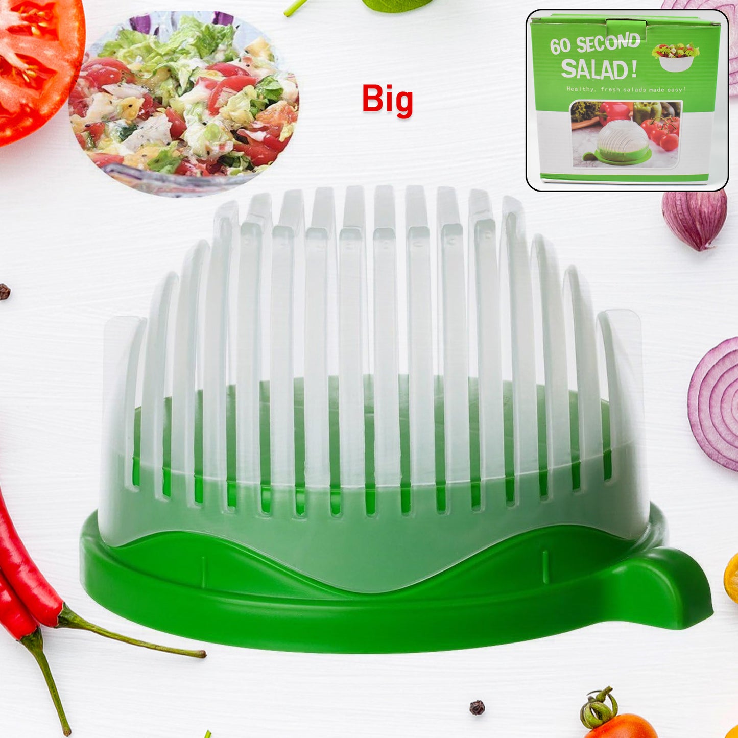 Plastic 60 Seconds Salad Cutter Salad Maker Salad Bow (1 Pc) - Happy Price - Image 2
