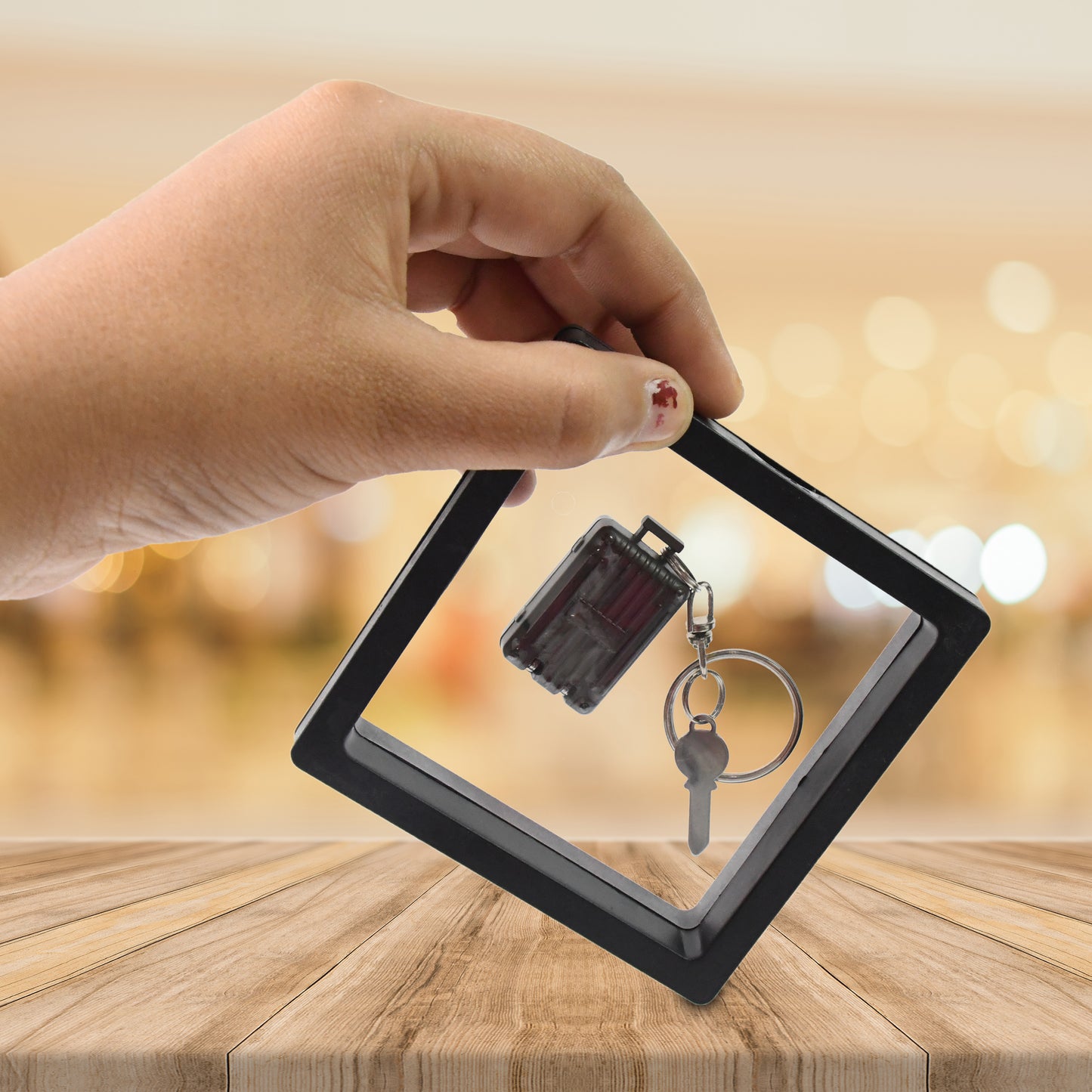 Suitcase Shape Nail Clipper Keychain With Key 3d Floating Frame Display Case (1 Set) - Happy Price - Image 2