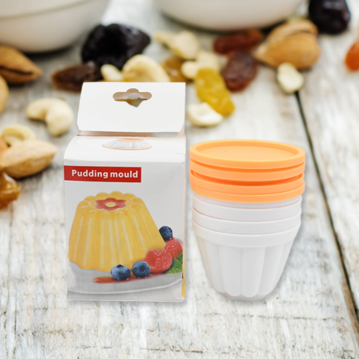 Pudding Molds Custard Mould Mould For Jelly Ice Creams Set Of 4 Cups With Lid - Happy Price - Image 2