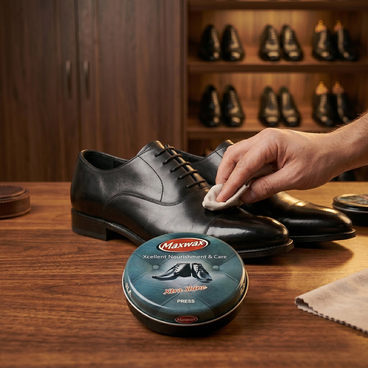 Maxwax Black Shoe Polish Cream (1 Pc 15 Gm)