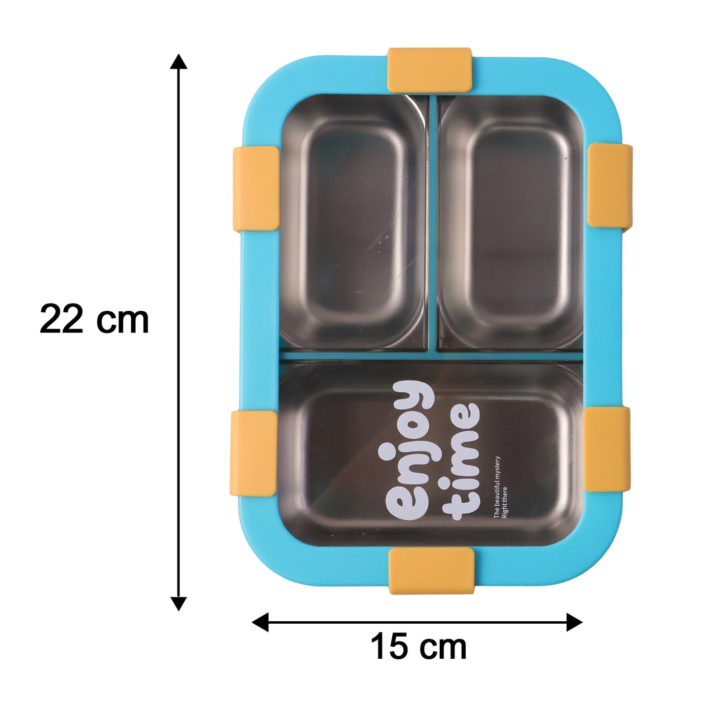 3 Compartment Stainless Steel Lunch Box with Cutlery - 600ml Airtight Food Container - Great Price - Image 5