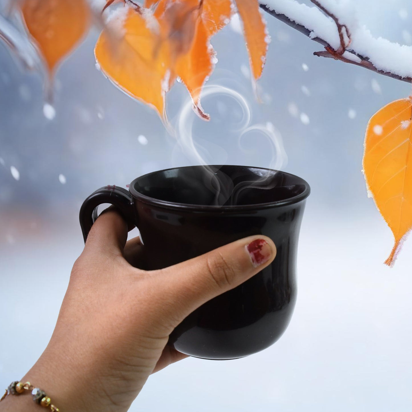 Premium Plastic Coffee Tea Cups Mug With Handle (1 Pc With Color Box Mix Color) - Happy Price - Image 6