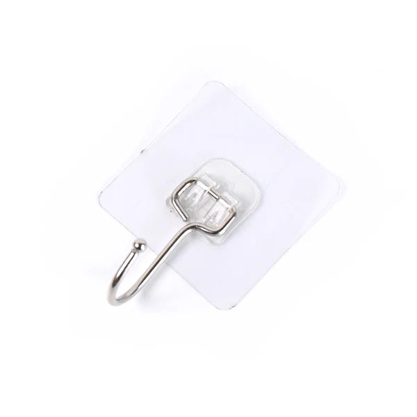 Large Transparent Stainless Steel Adhesive Wall Hooks - 1 Pc - Happy Price - Image 3