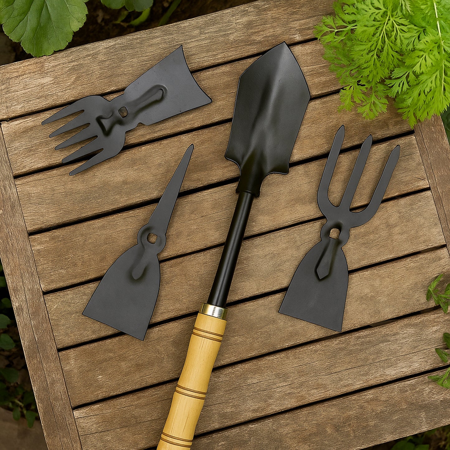 5-Piece Garden Hand Tool Set with Wooden Handles - Happy Price - Image 3
