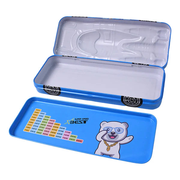 Car Shape Metal Compass Box Pencil Case For Kids Stationery Compass Box Stationery Gift For School Kids Compass Pencil Box Birthday Return Gift For Kids (1 Pc) - Happy Price - Image 3