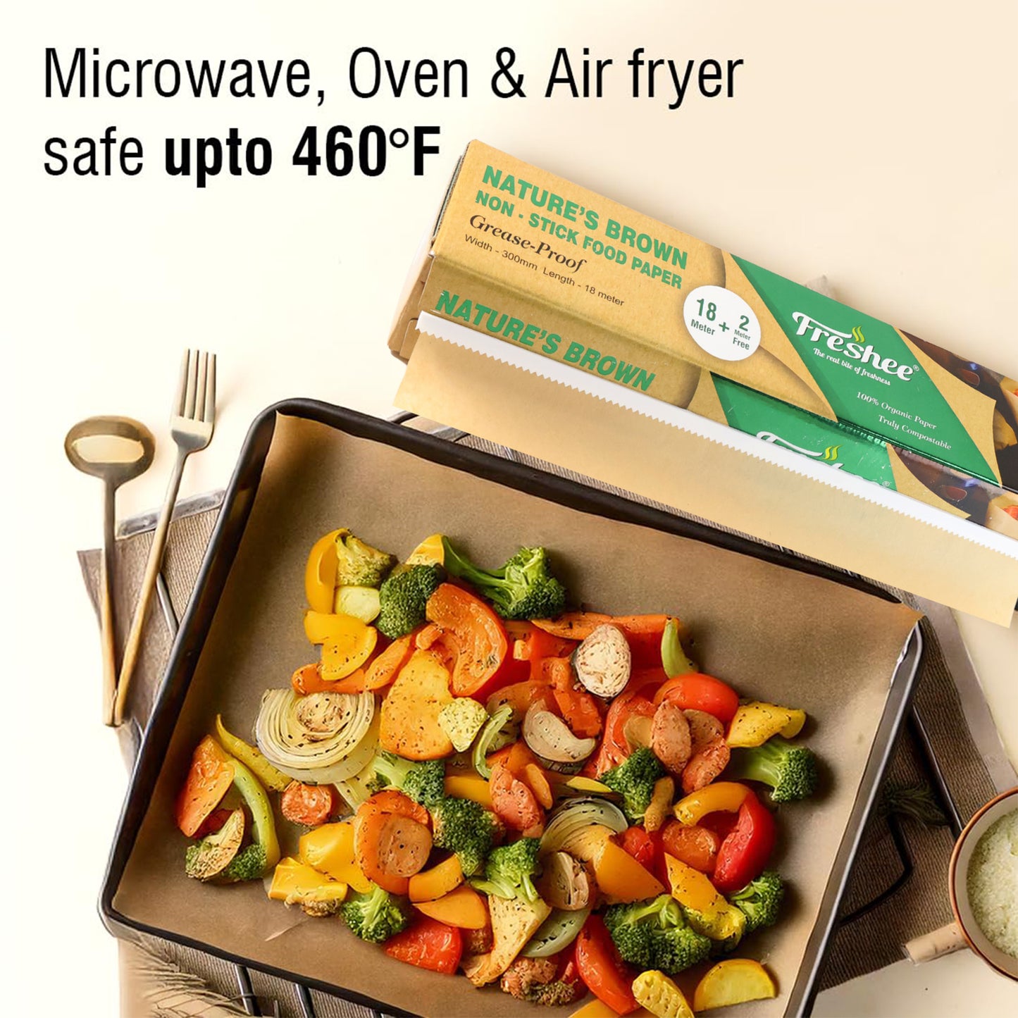 Eco-Friendly Brown Non-Stick Food Paper Roll - 20 Meter Length, 300mm Width - Happy Price - Image 3