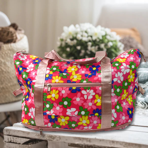 Expandable Folding Travel Duffel Bag with Wet/Dry Pocket - 6 Pockets - Happy Price - Image 6
