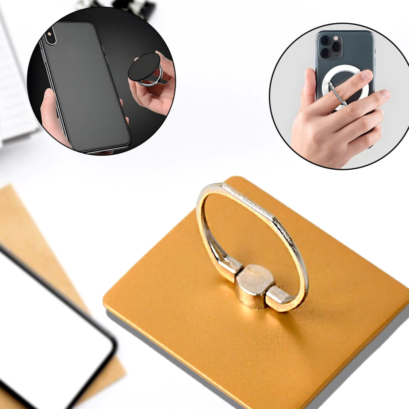 Mobile Phone Finger Stand 360rotation Phone Ring Stand Holder Kickstand Hand Finger Grip (1 Pc) - Happy Price - Image 1