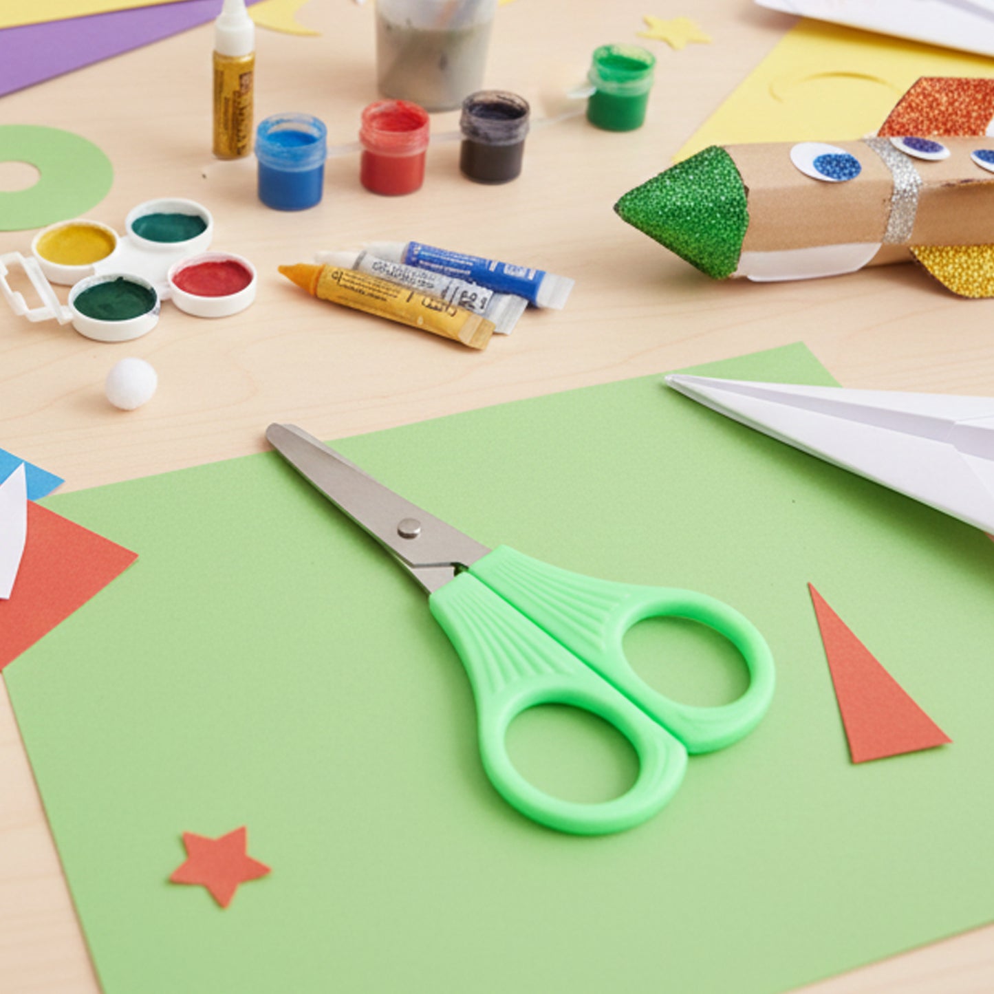 4 Pc Kids Craft & Stationery Set with Safety Scissors, Stapler, Glue & Staples - Happy Price - Image 4