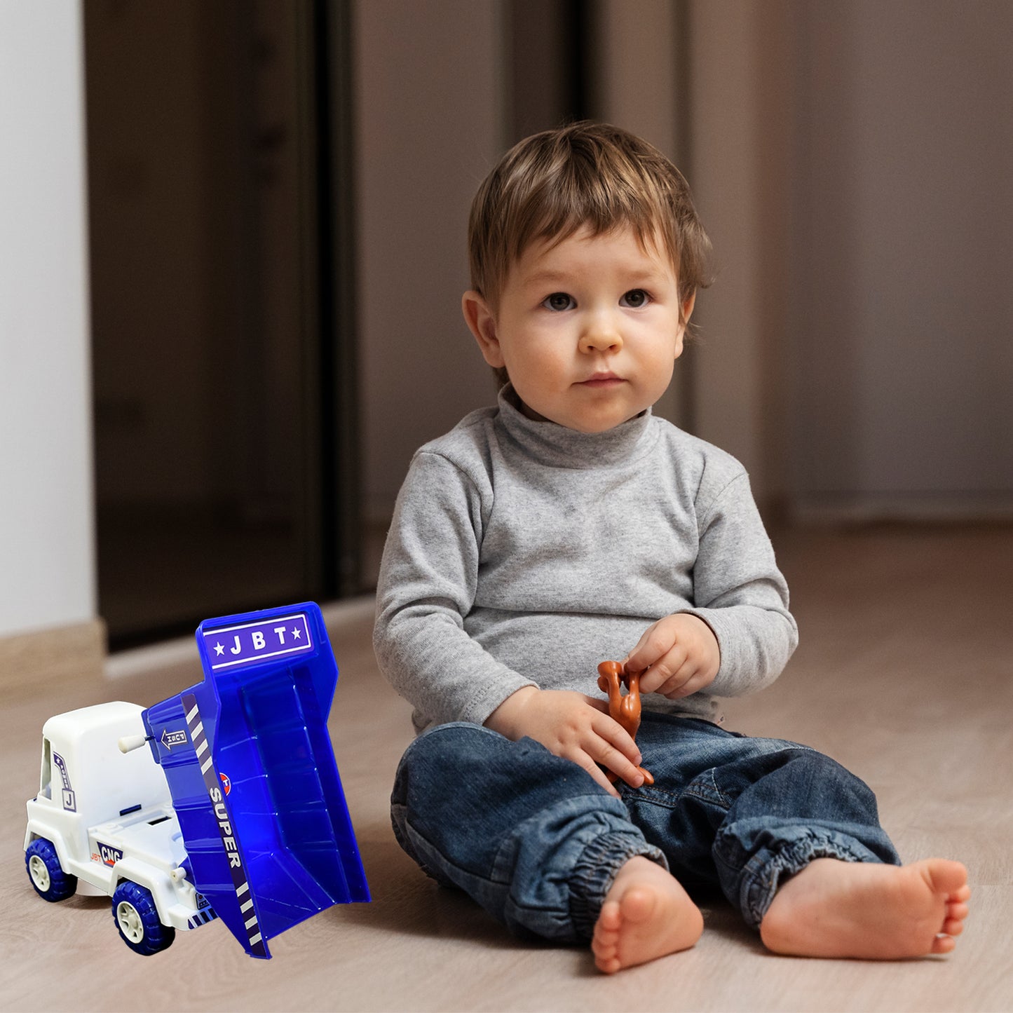 Big Size Friction Powered Dumper Toy Truck For Kids. With Opening Container Feature. Strong Durable Plastic Material. Indoor Outdoor Play. Miniature Scaled Models Truck - Happy Price - Image 3