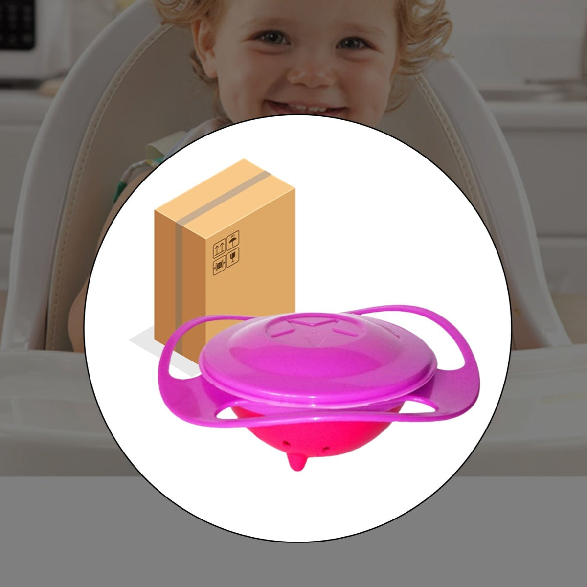 b Rotating Baby Bowl Used For Serving Food To Kids And Toddlers Etc. - Happy Price - Image 1