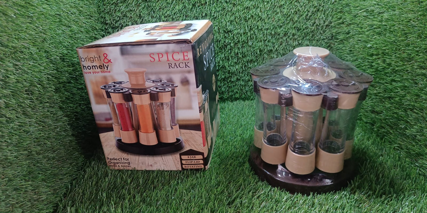 360 Revolving Spice Rack For Kitchen And Dining Table 8 Spice Jars With 120 Ml Condiment Set Herb Seasoning Organizer - Happy Price - Image 6