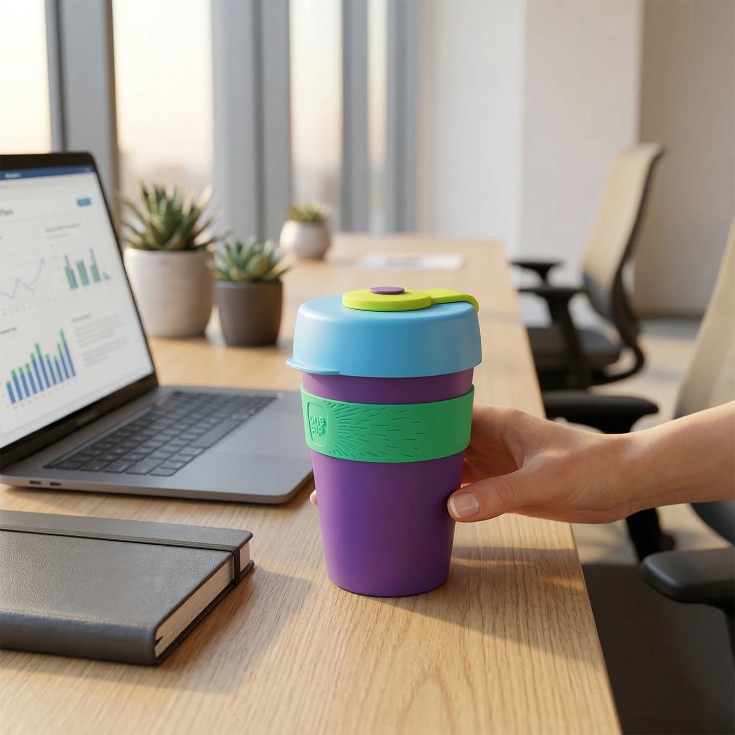 Colorful 400 ML Reusable Travel Mug with Spill-Proof Silicone Lid - 1 Pc - Great Price - Image 3