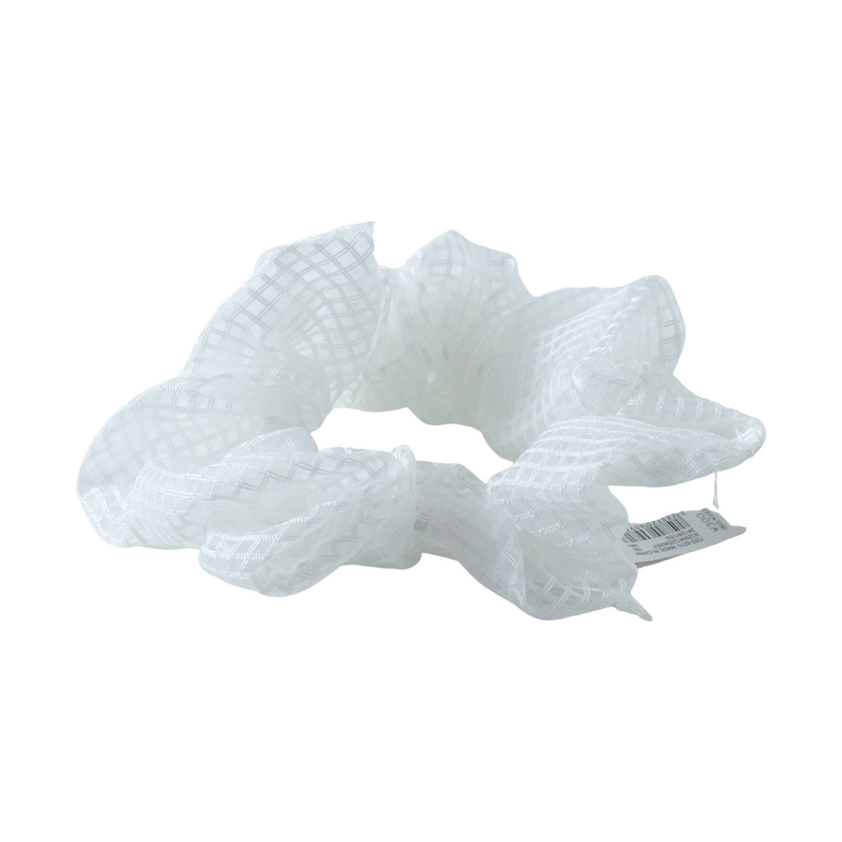 White Mesh Fabric Hair Scrunchie for Ponytails & Buns (1 Pc) - Happy Price - Image 4