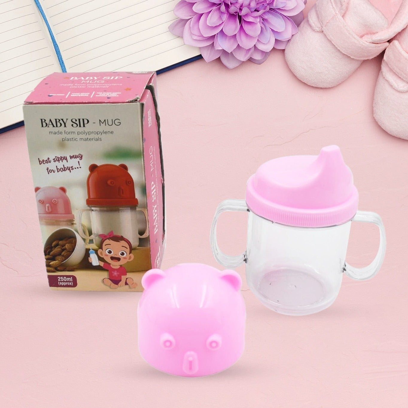 Baby Milk Mug Sippy Cup Baby Mug Leakproof Mug For Kids Lightweight Nursing Dishwasher Safe Mug (250 Ml 1 Pc) - Happy Price - Image 1