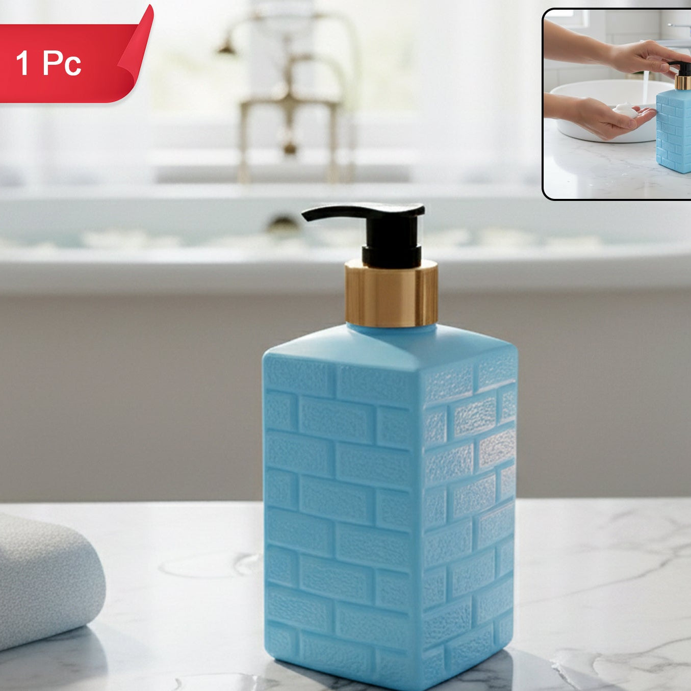 Plastic Soap Dispenser Pump Bottle - Refillable Liquid Holder (1 Pc) - Happy Price - Image 1
