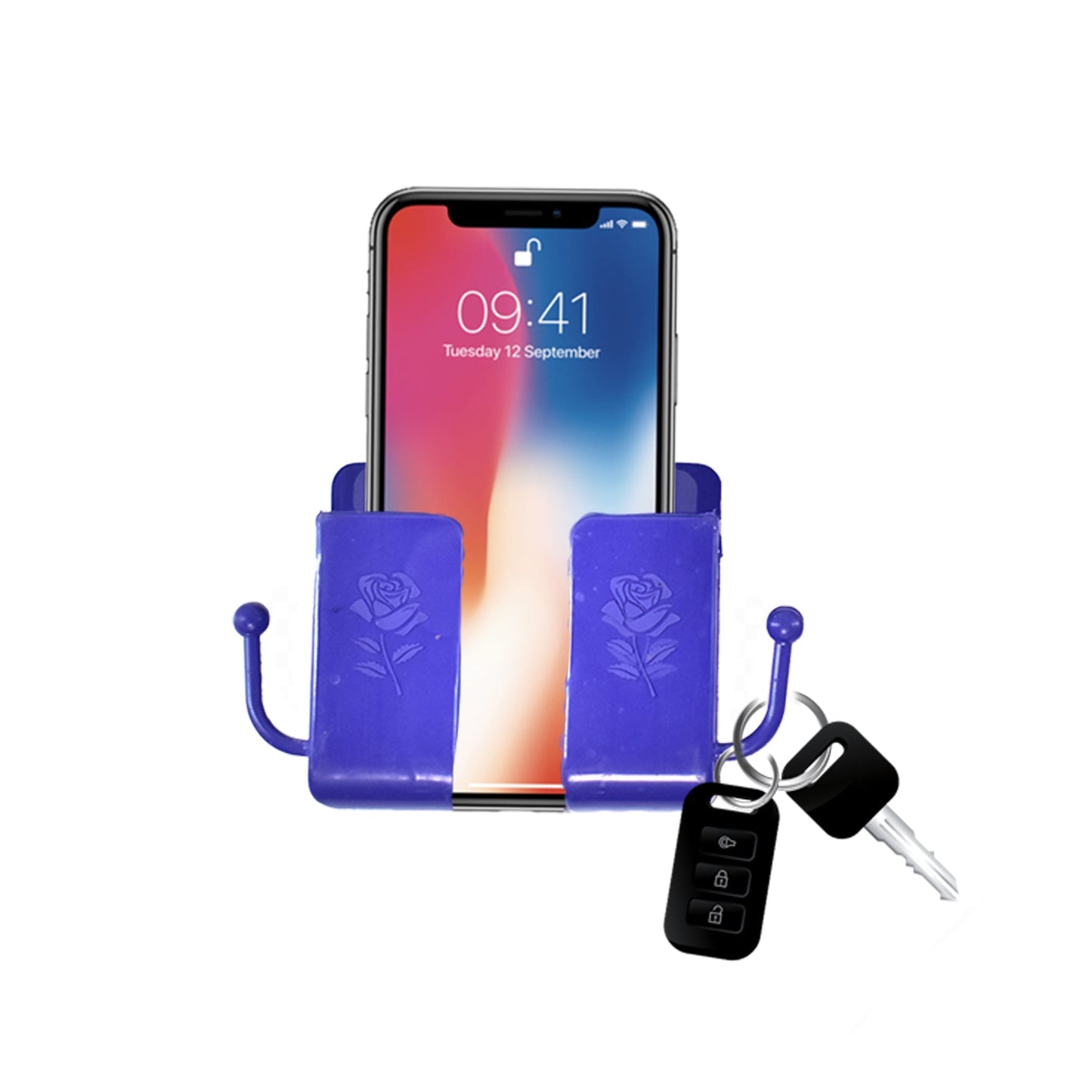 a Wall Mounted Storage Boxremote Storage Organizer Case With 2 Side Hanging Hooks. - Happy Price - Image 3