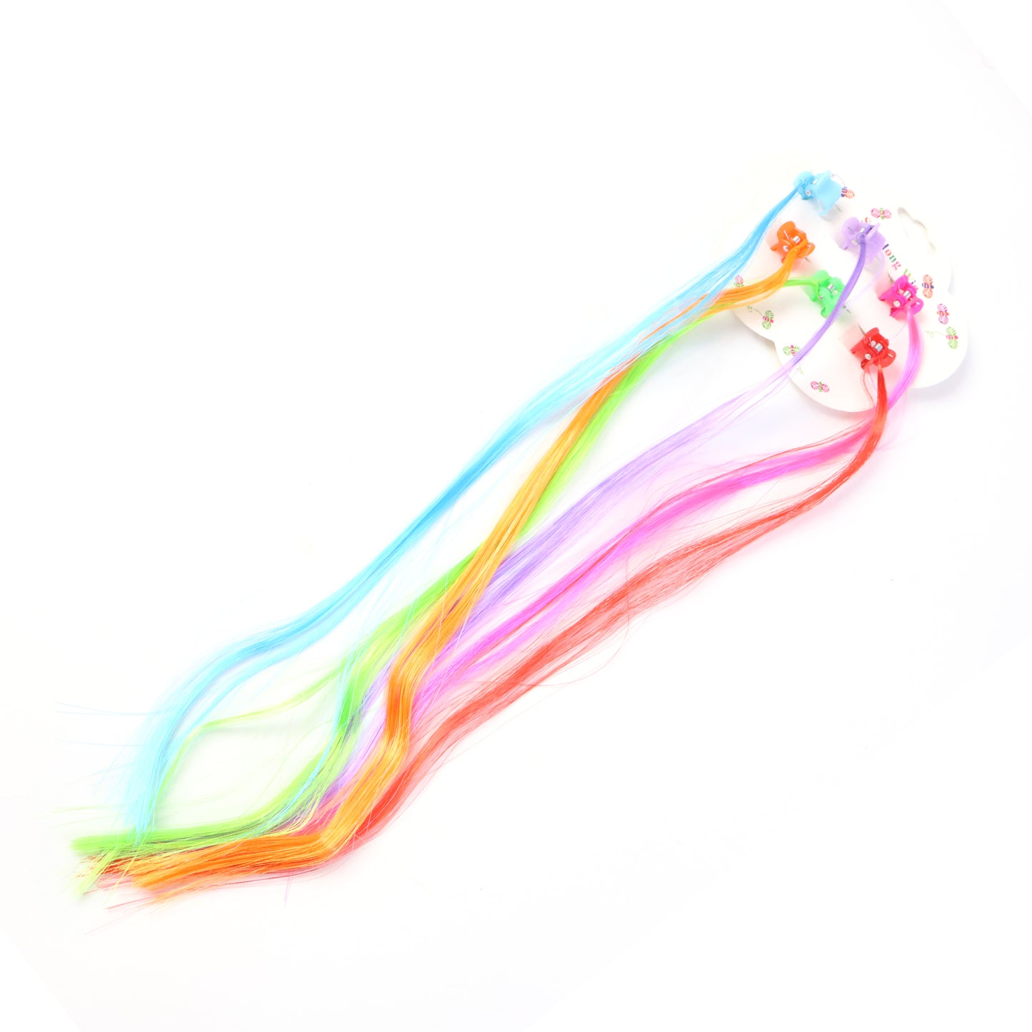 Kids Hair Clip-In Braids - 6 Pc Mix Color Fun Hair Extensions for Girls - Happy Price - Image 4