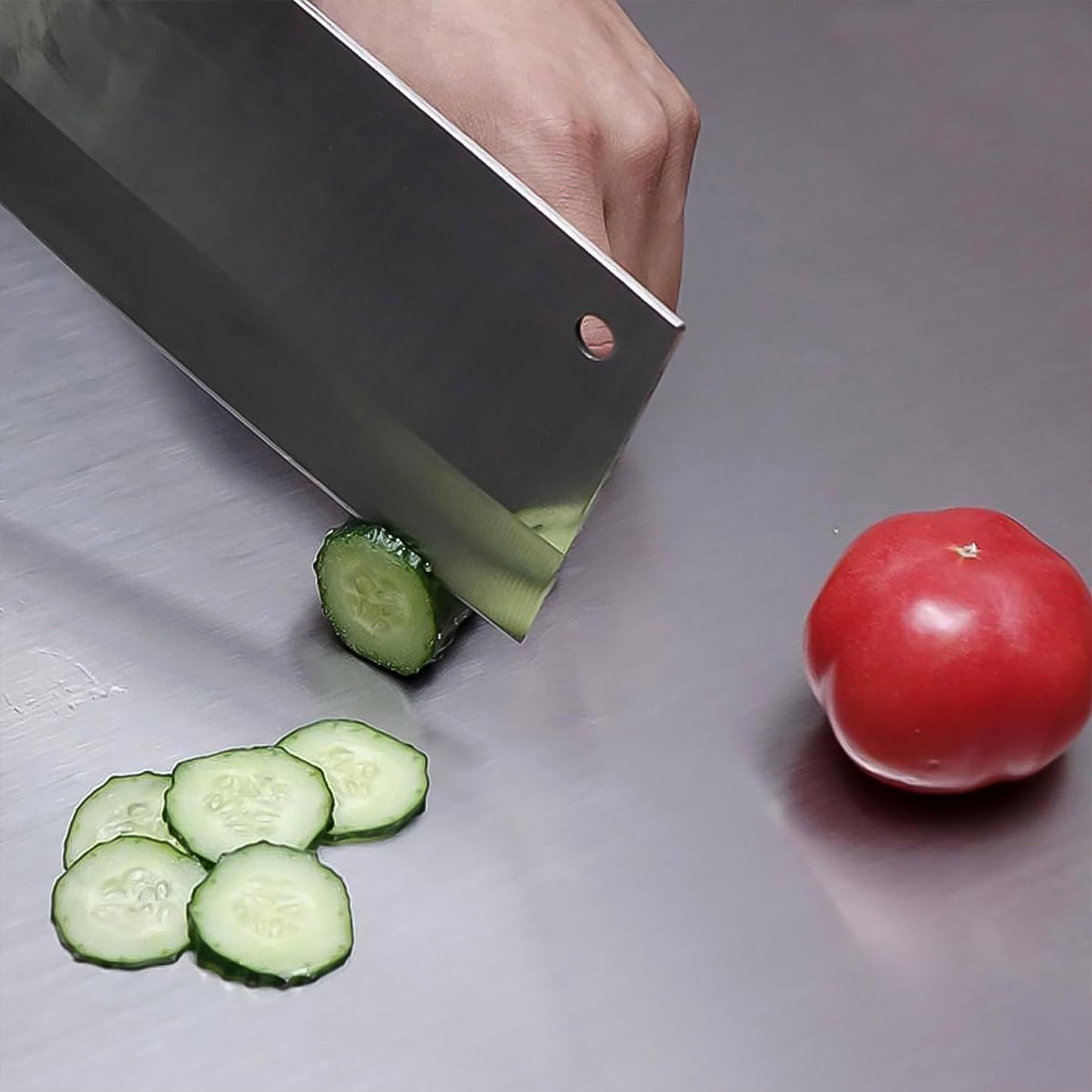 Premium Stainless Steel Anti-bacterial Chopping Board For Kitchen (1 Pc) - Happy Price - Image 4